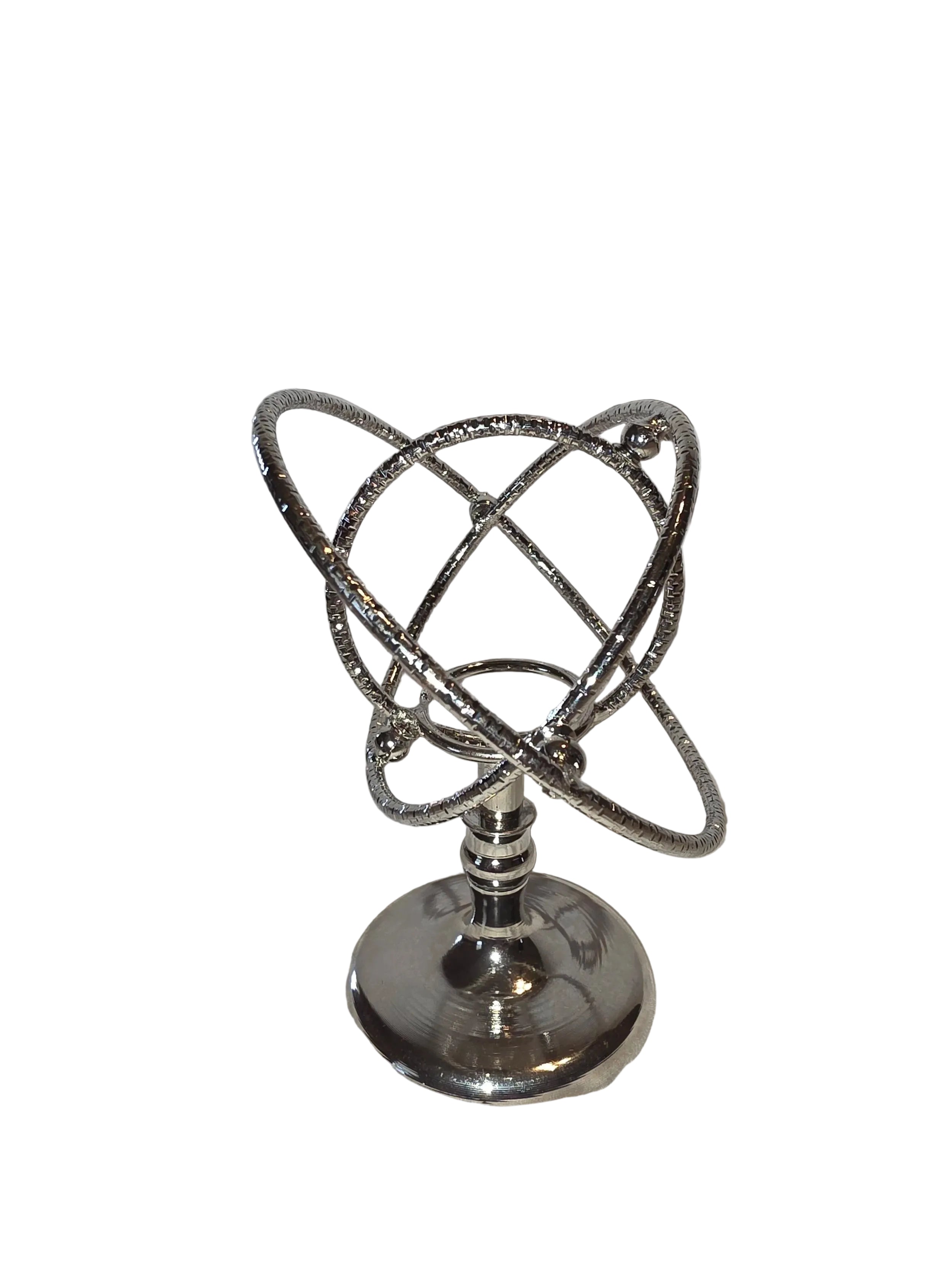 Spinning Silver Armillary Sphere Holder