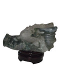 Moss Agate Dragon Skull