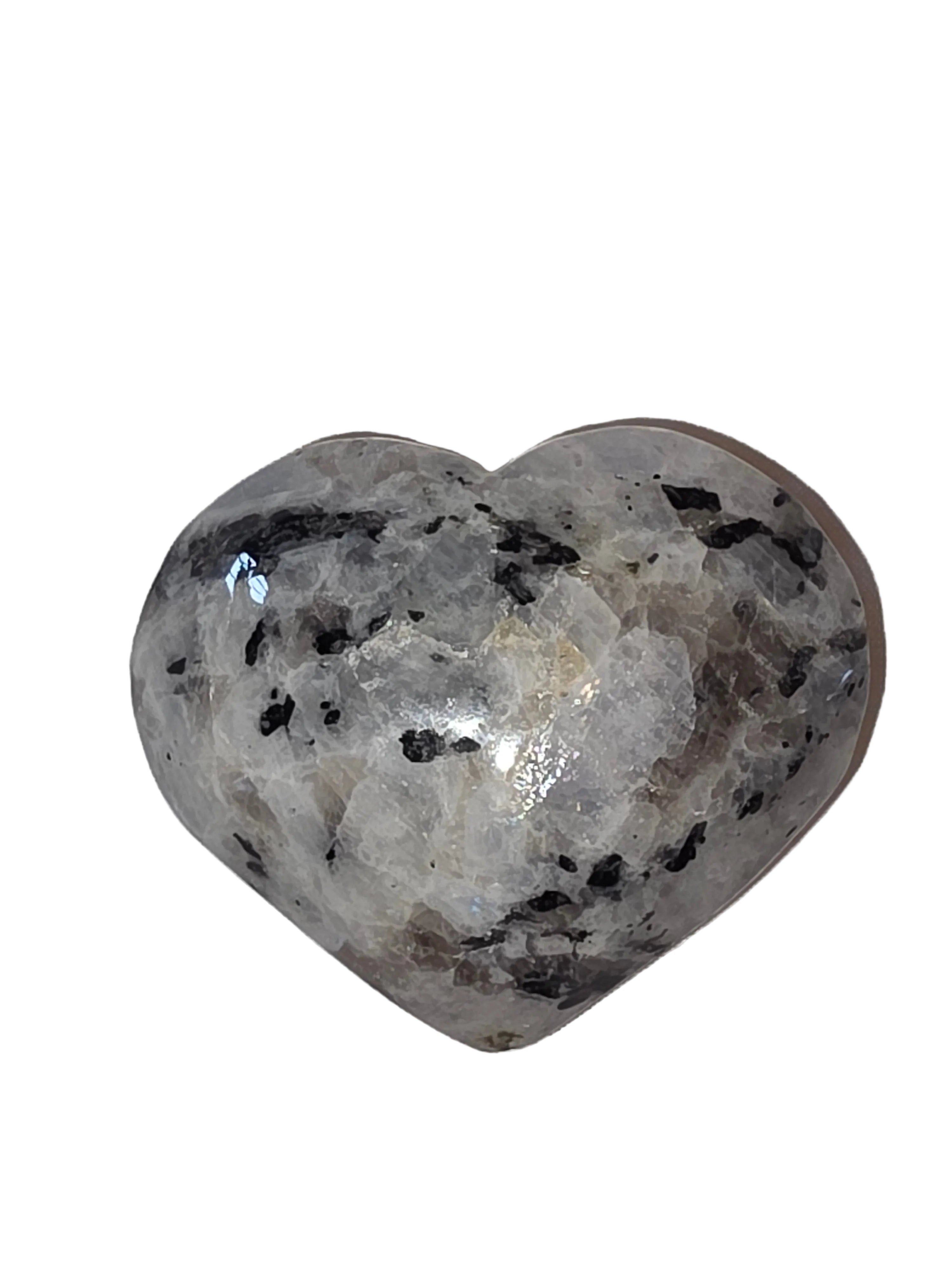 Rainbow Moonstone Heart Palm Stone