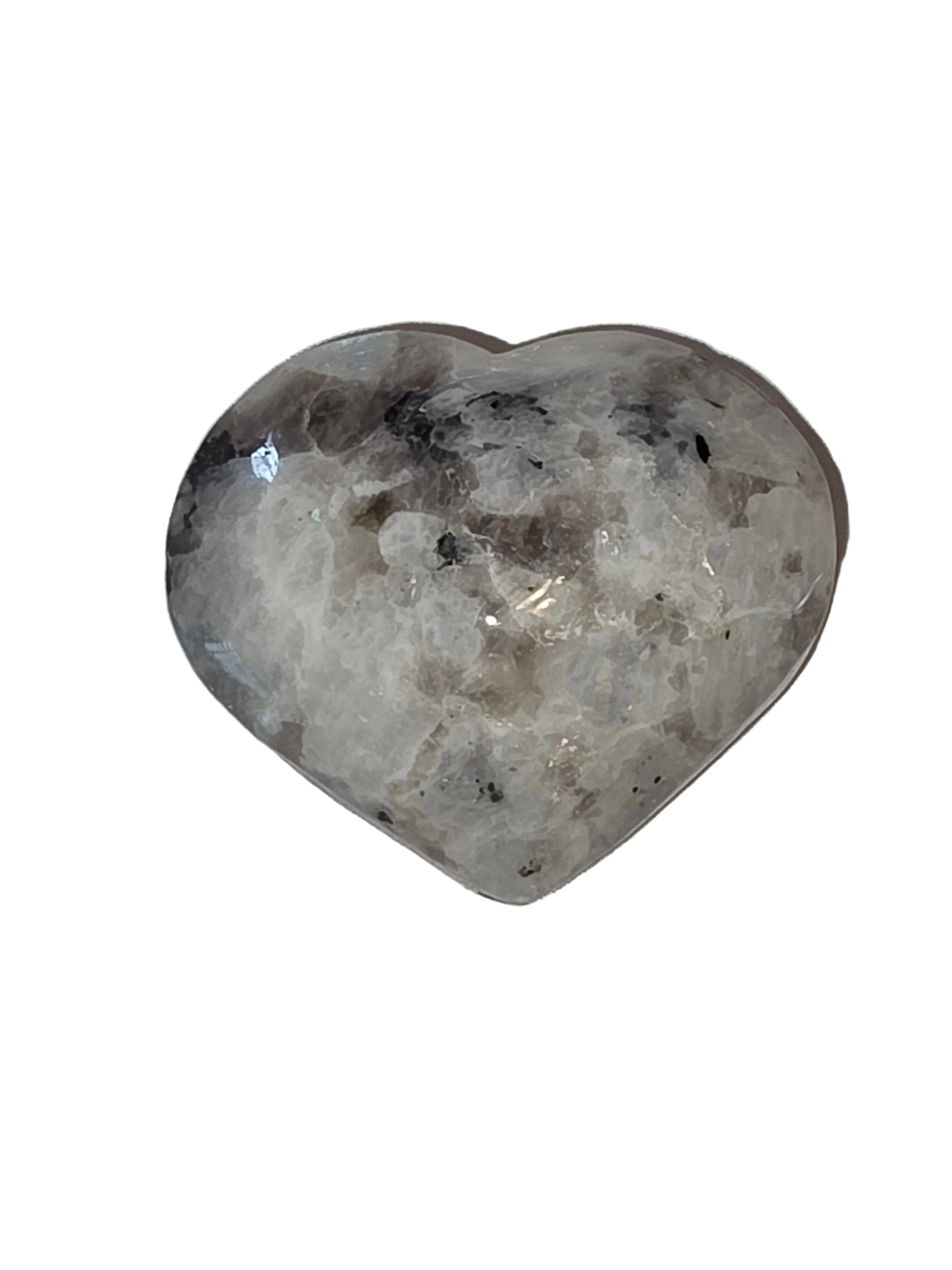 Rainbow Moonstone Heart Palm Stone