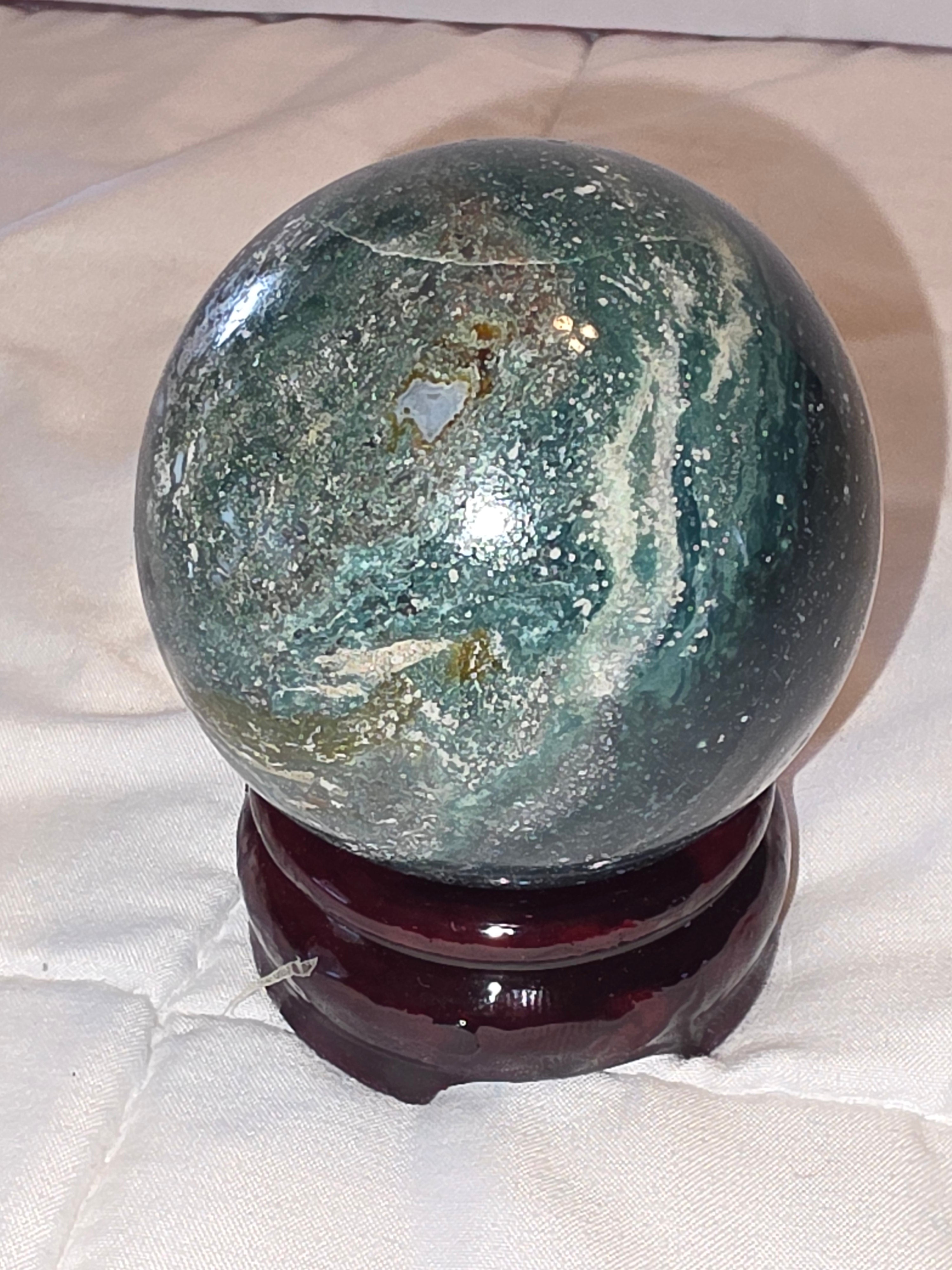 Green Jasper Crystal Sphere