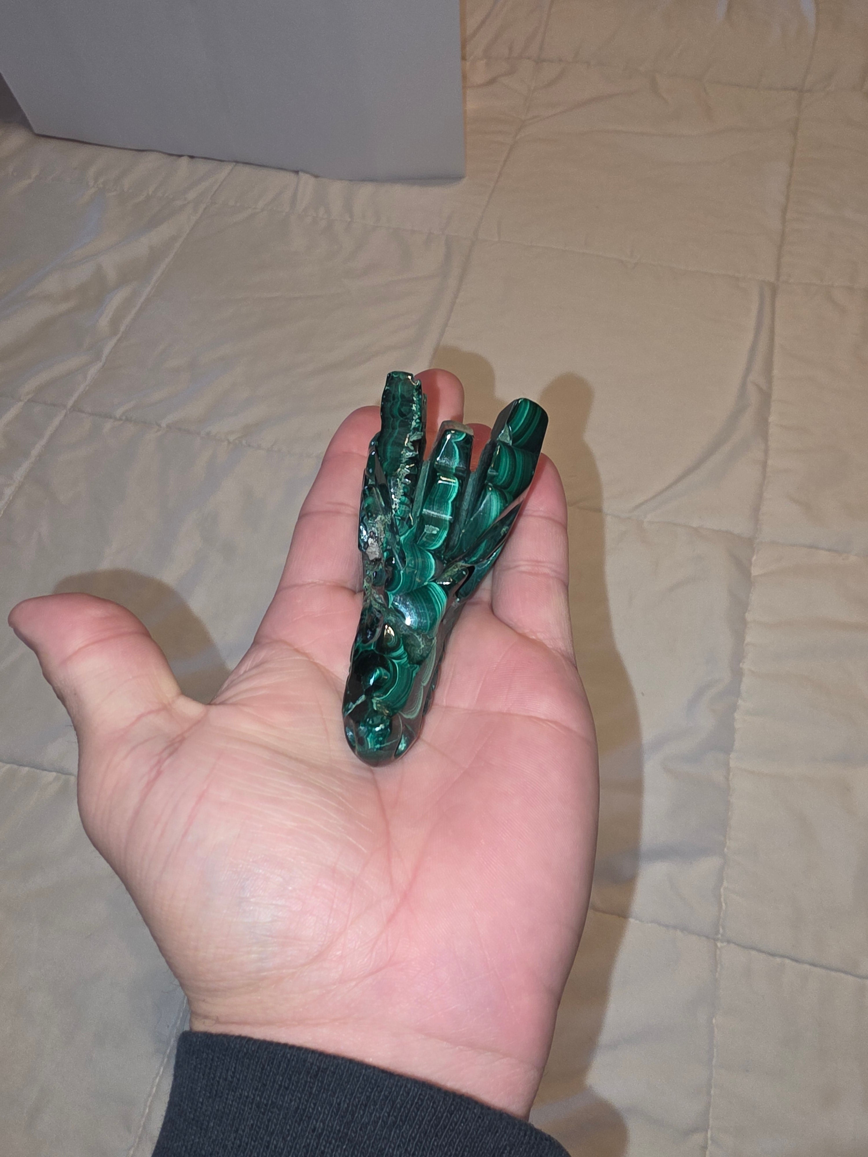 Green Malachite Dragon Skull