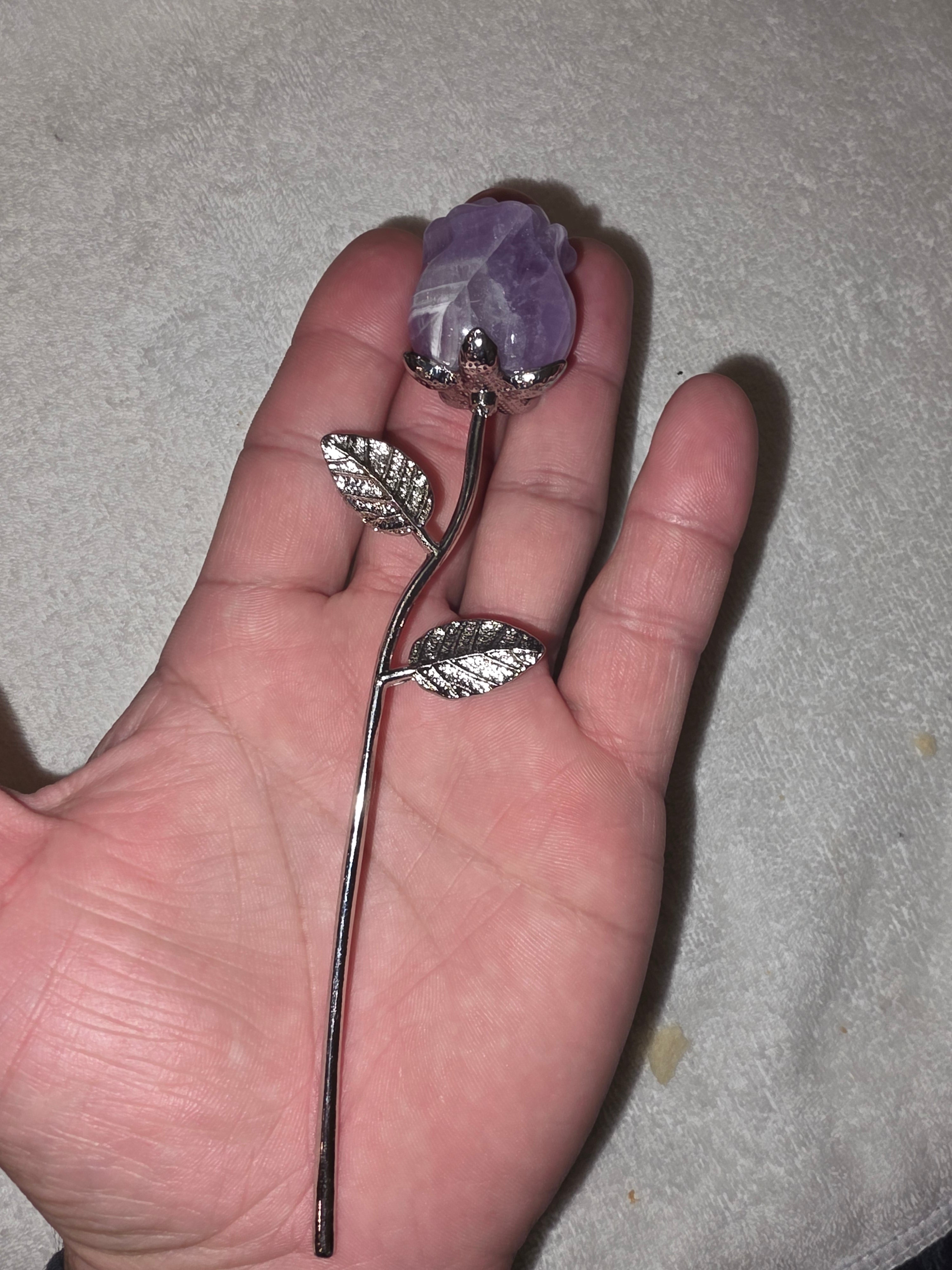 Amethyst Quartz Crystal Rose
