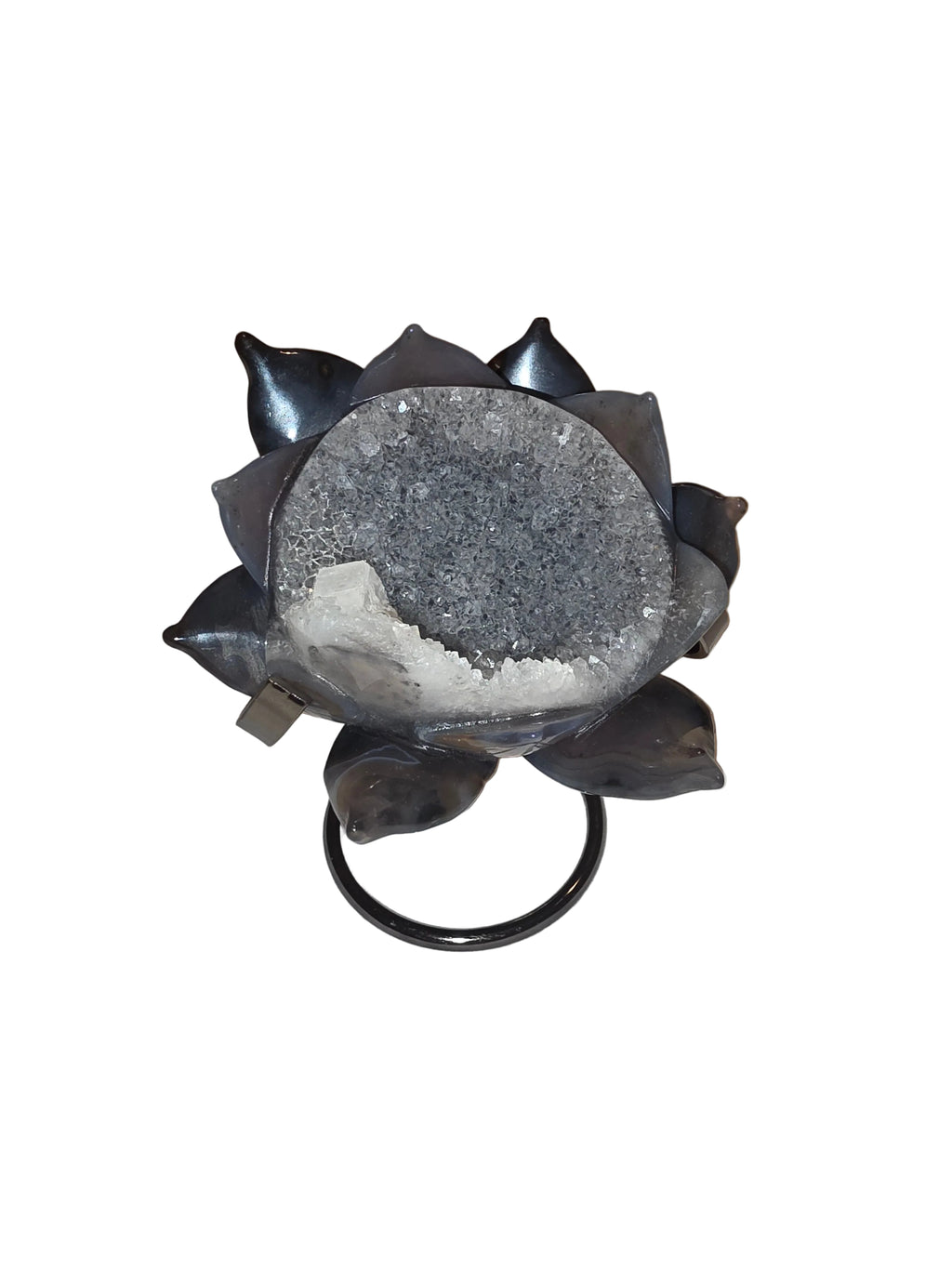 Druzy Agate Lotus Crystal