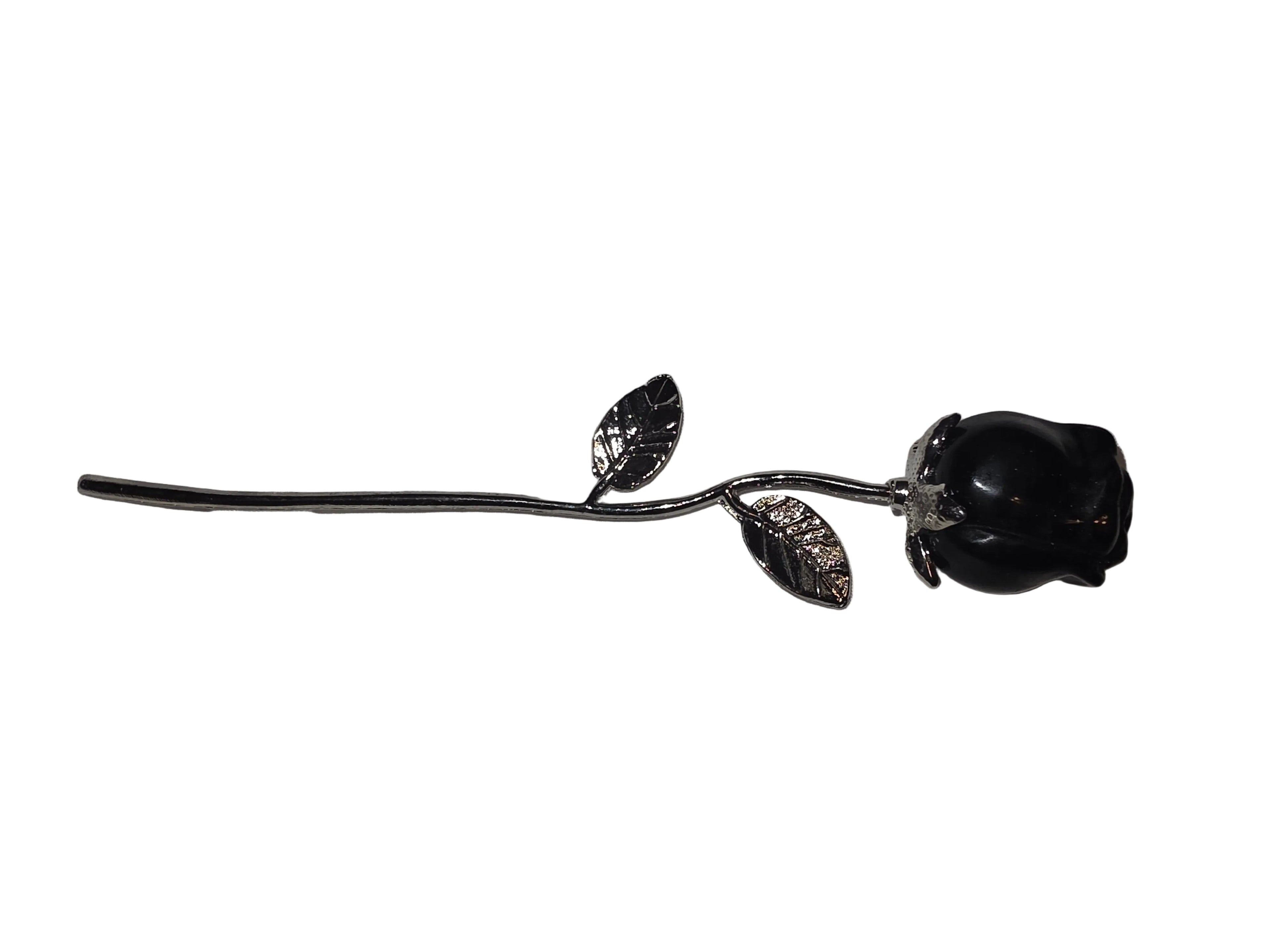 Black Agate Crystal Rose