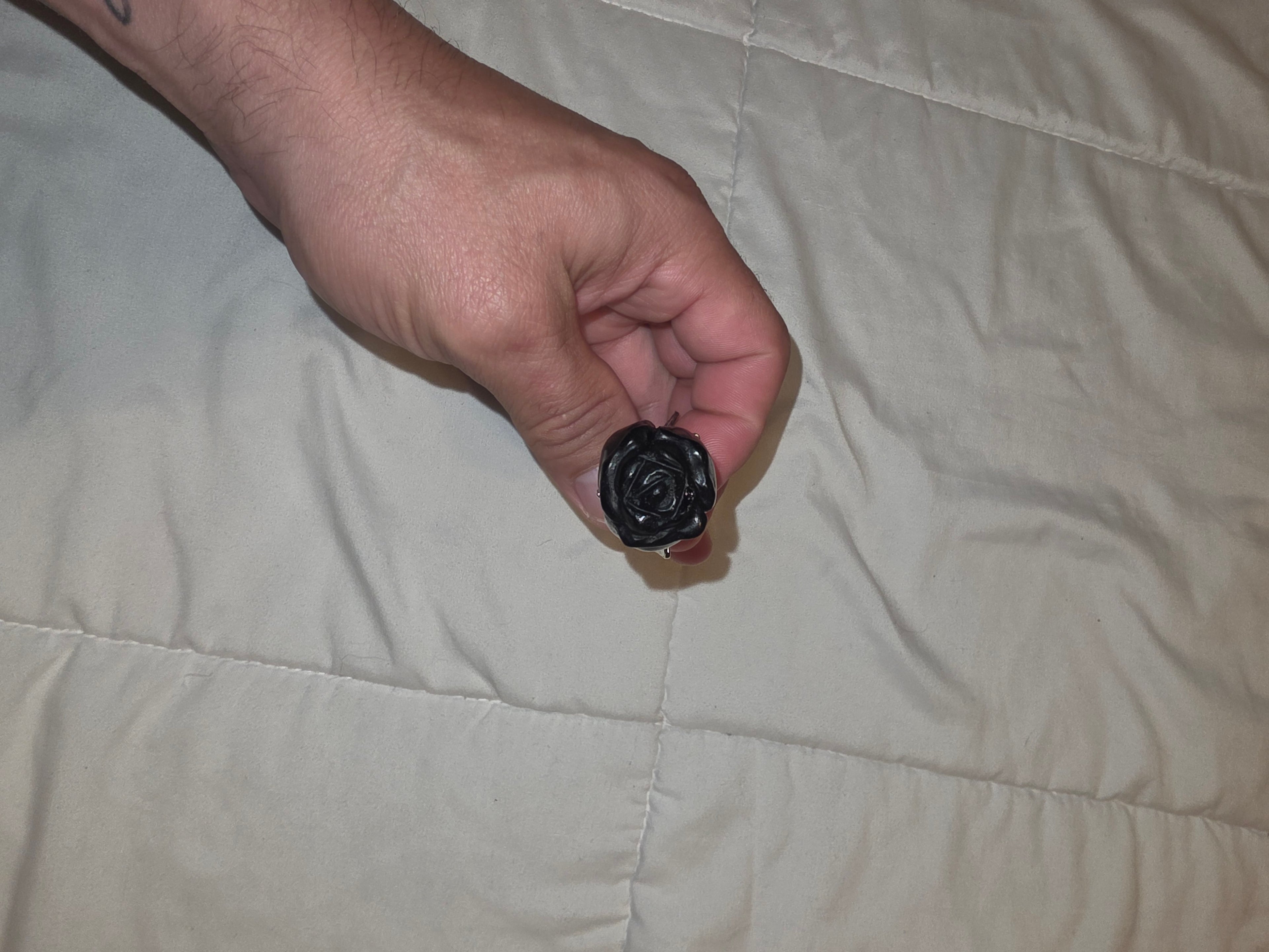 Black Agate Crystal Rose