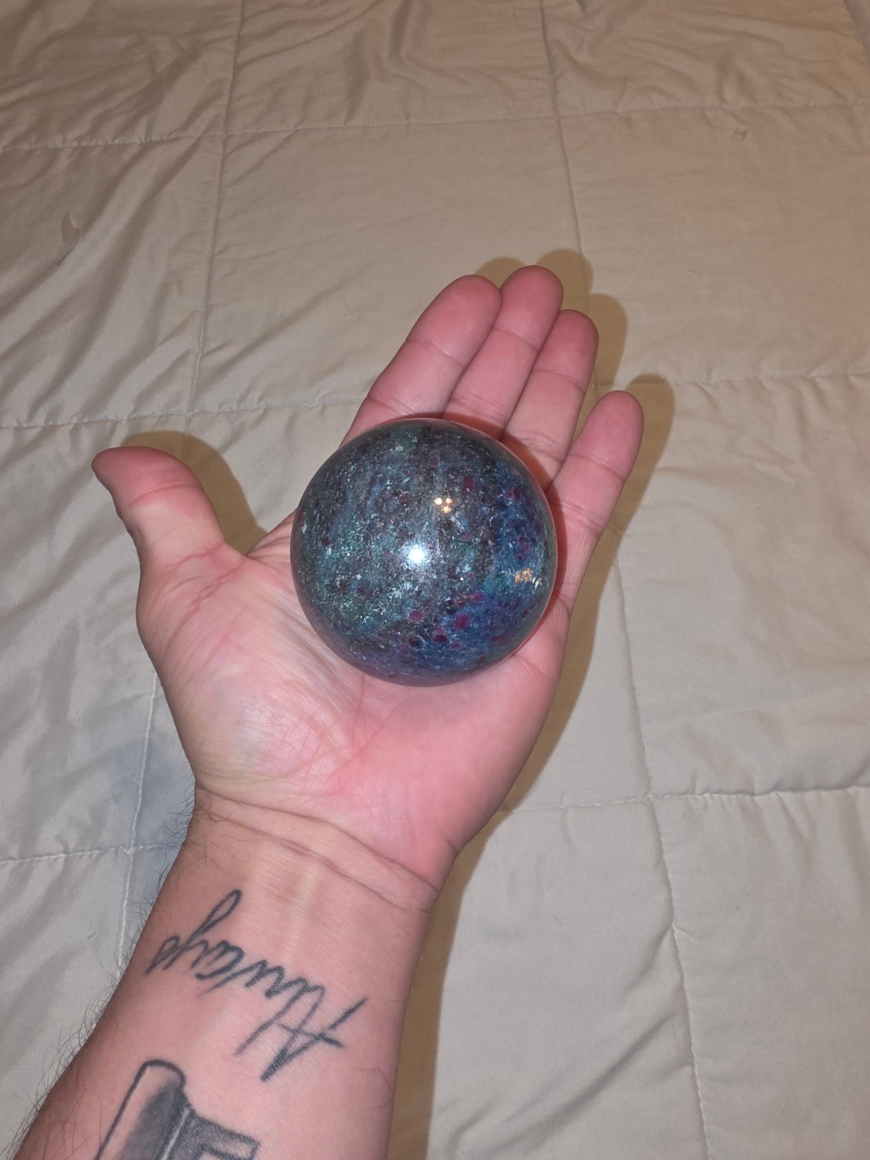 Ruby Kyanite Crystal Sphere