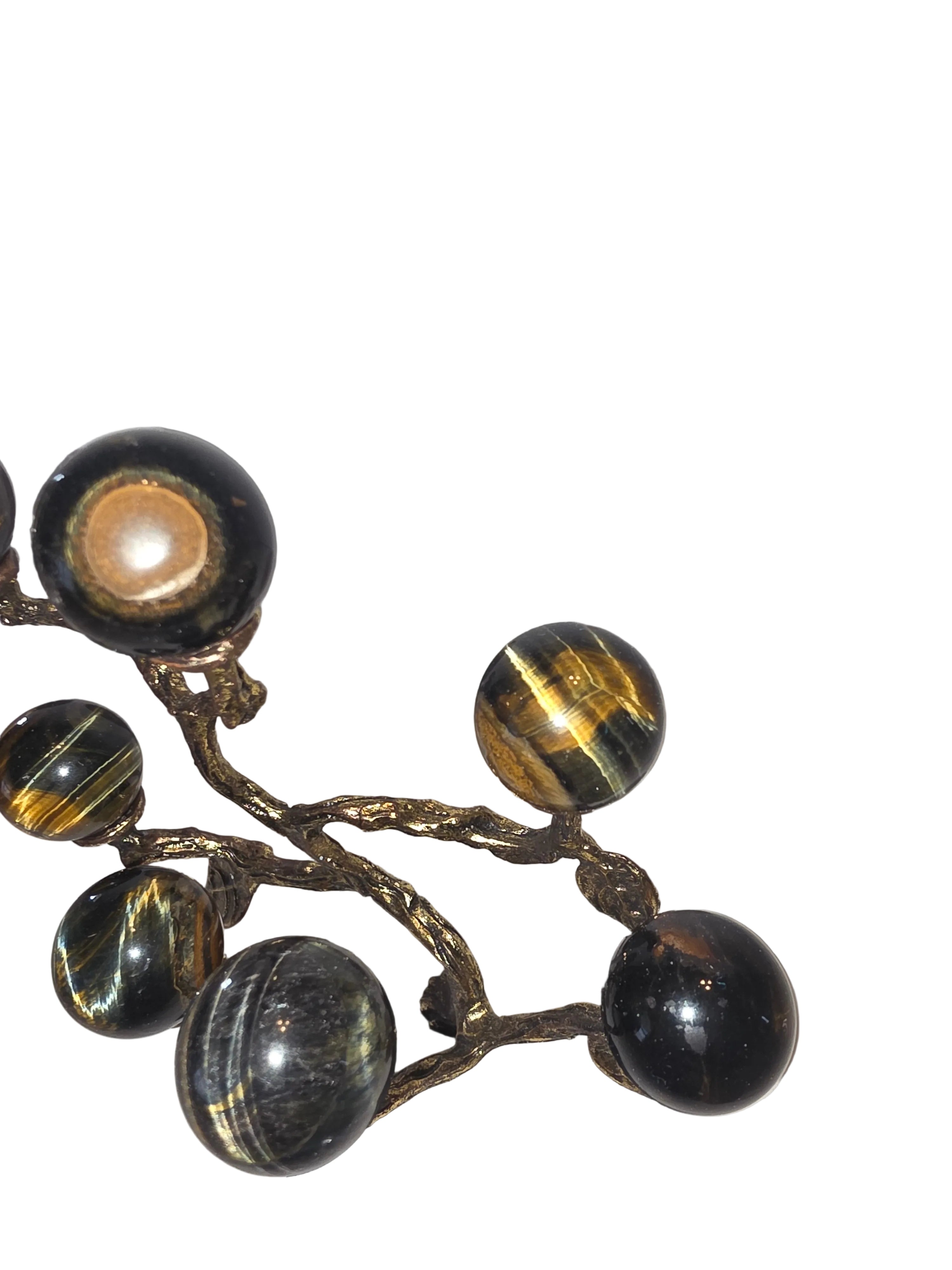 7 Tigers Eye Crystal Sphere Tree