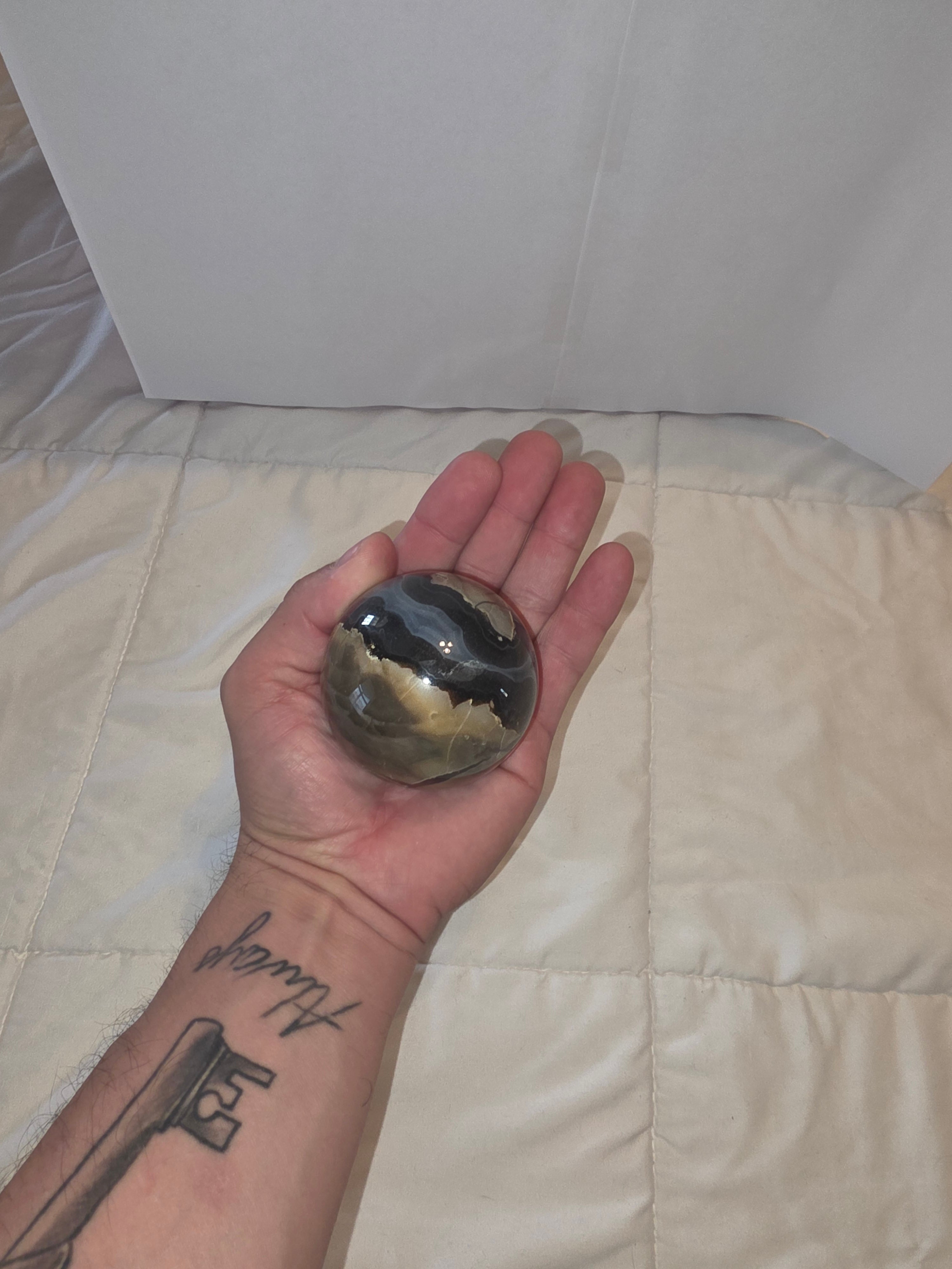 Volcano Agate Crystal Sphere
