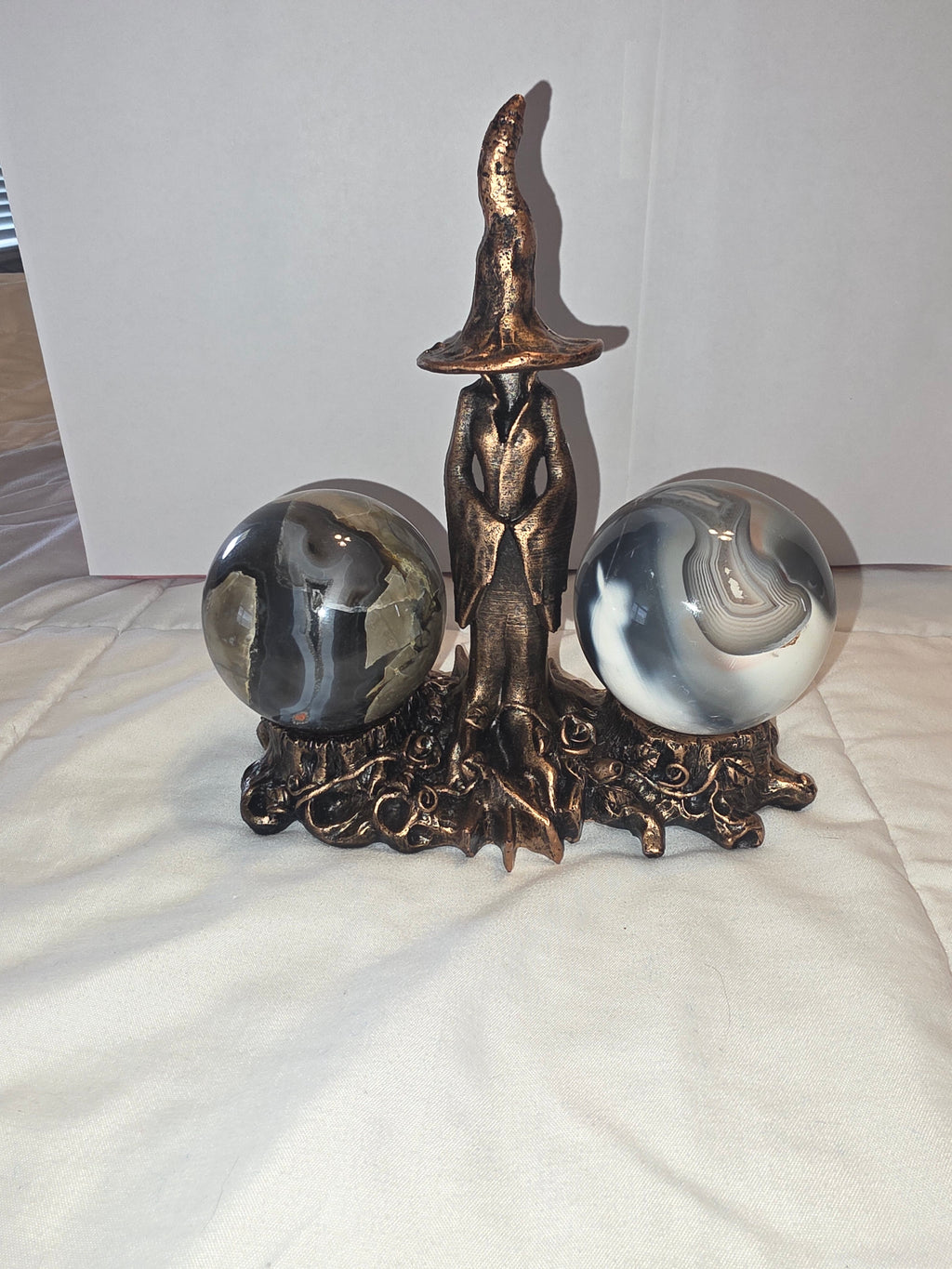 Wizard Double Crystal Sphere Holder