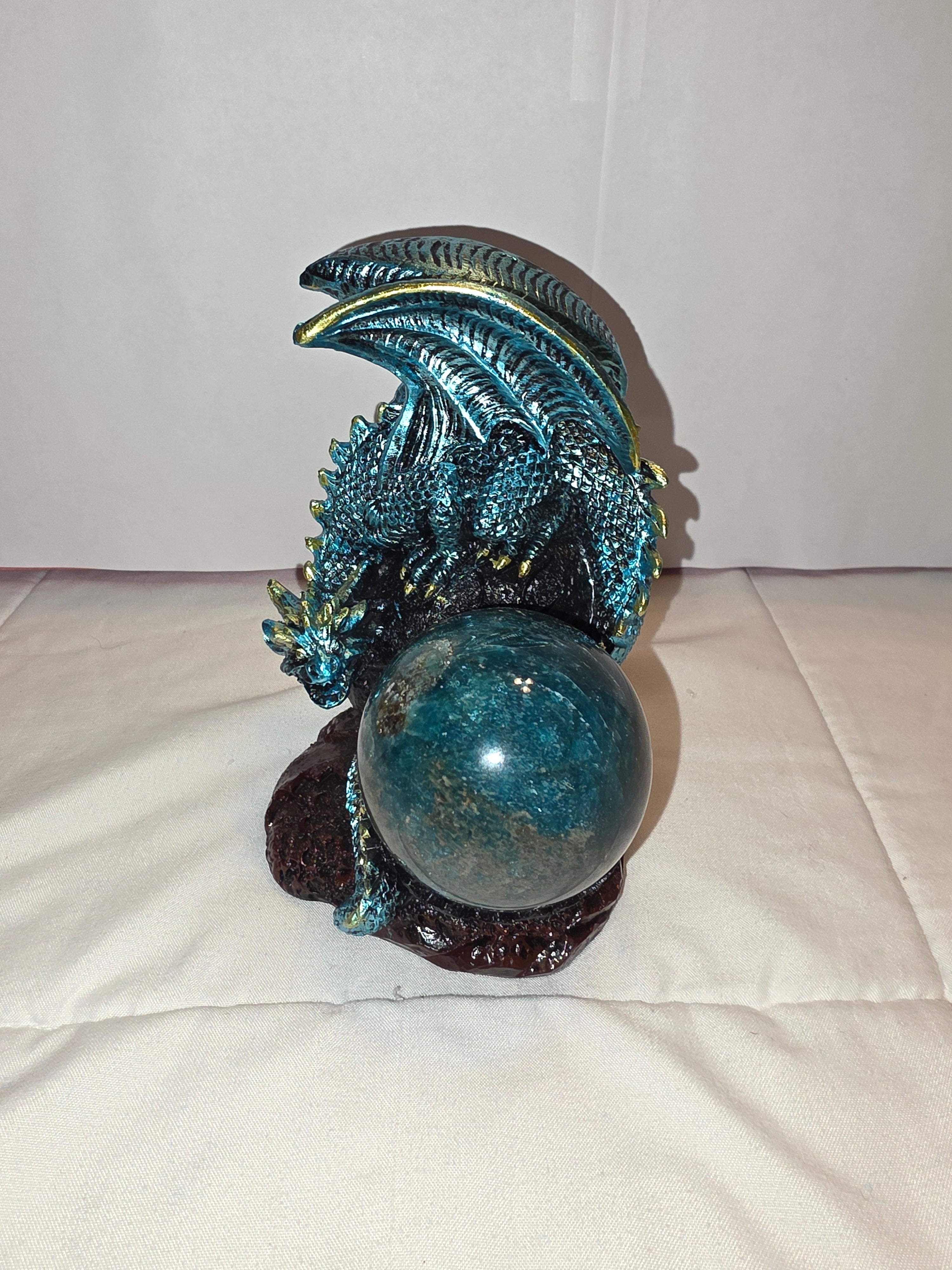 Blue Apatite Crystal Sphere