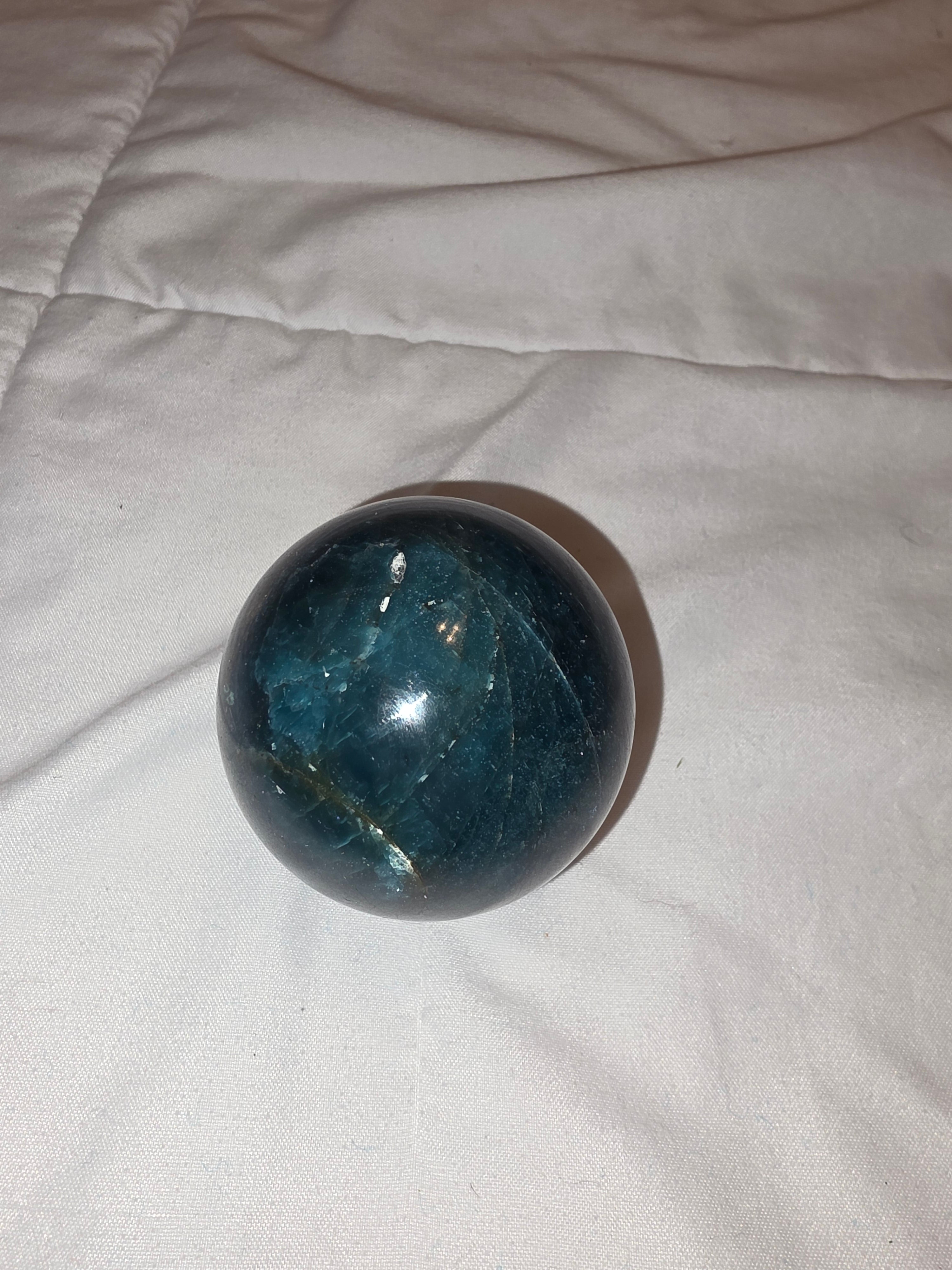 Blue Apatite Crystal Sphere