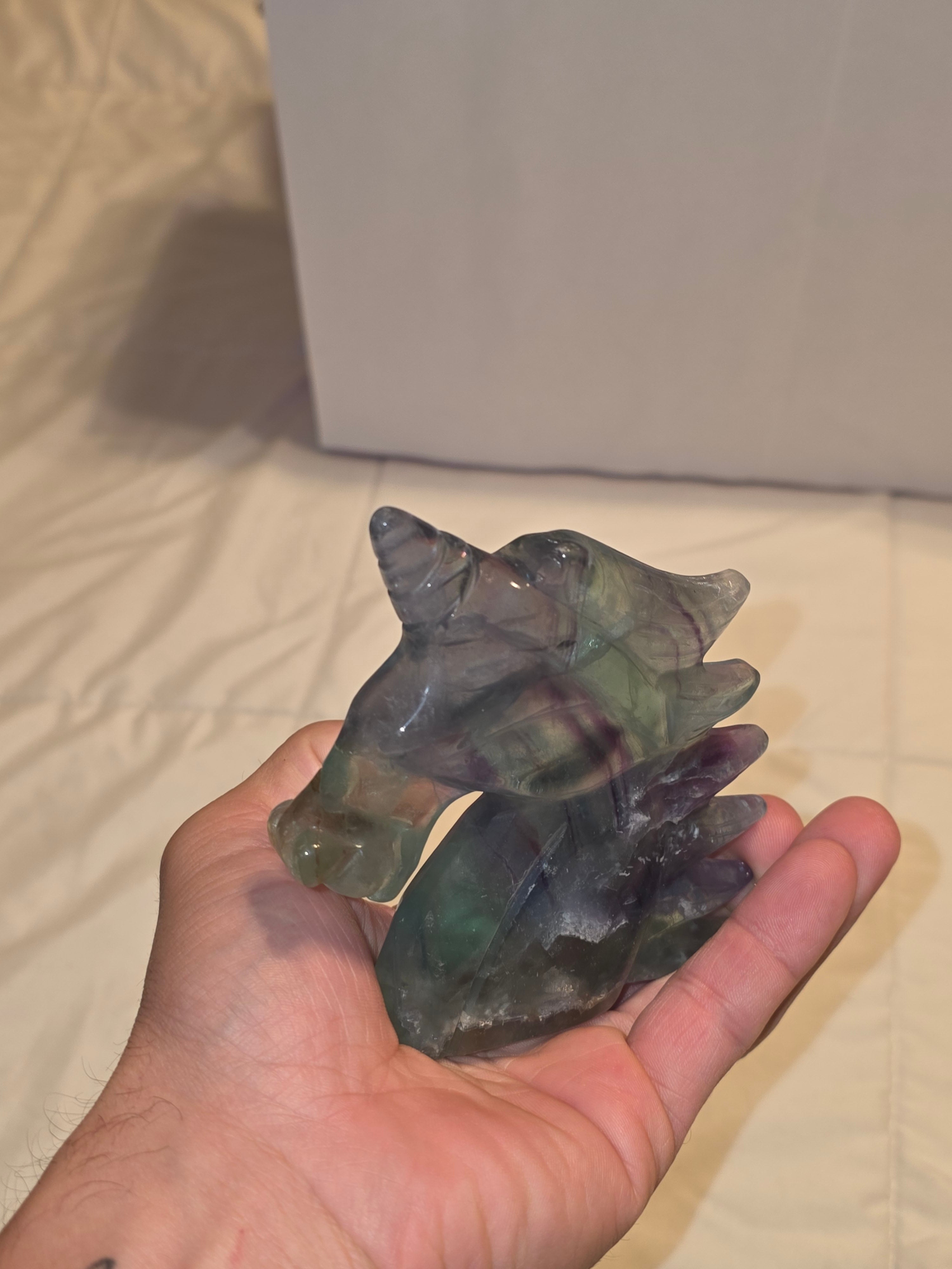 Rainbow Fluorite Unicorn Crystal