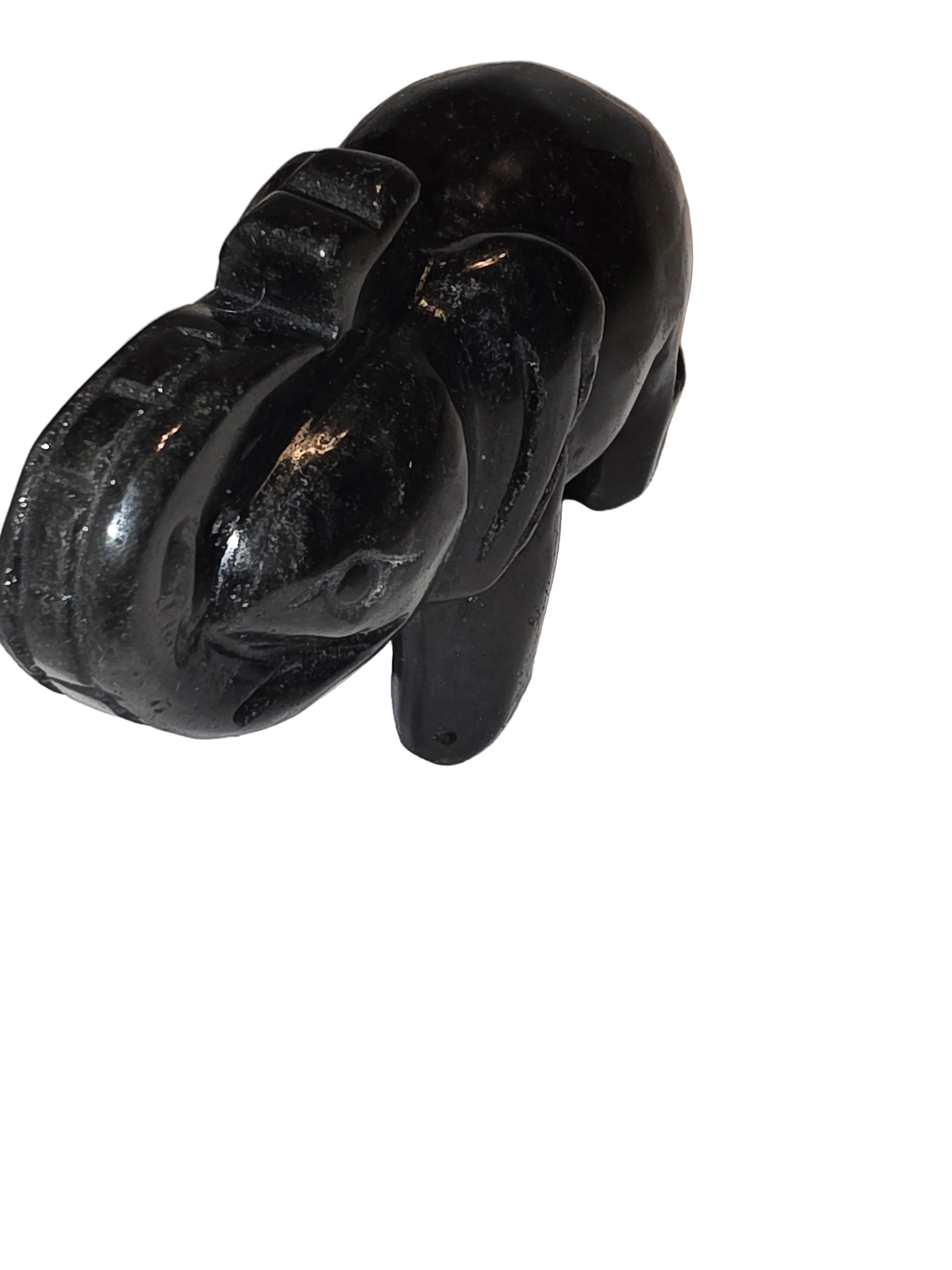 Black Agate Elephant Crystal