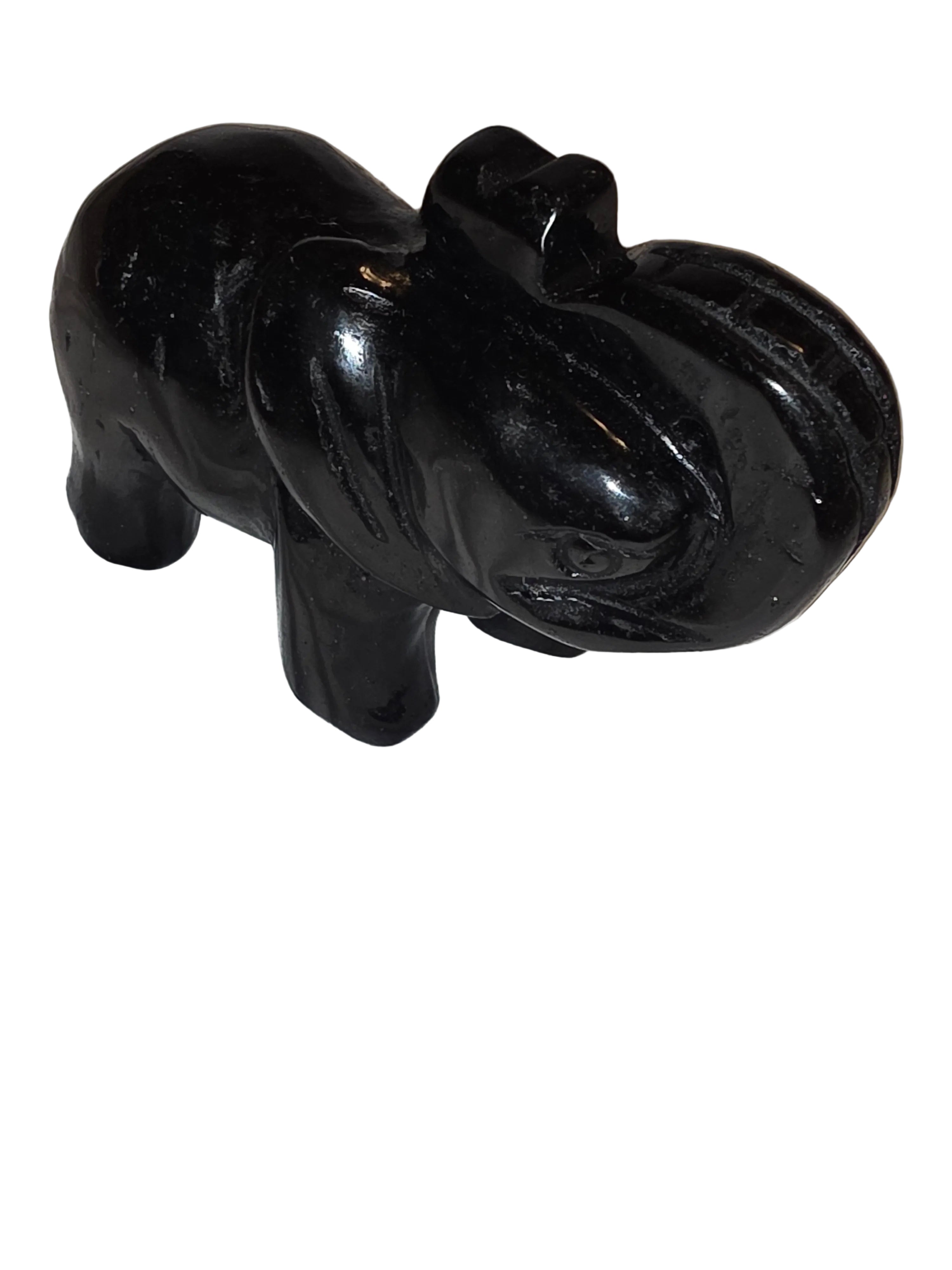 Black Agate Elephant Crystal
