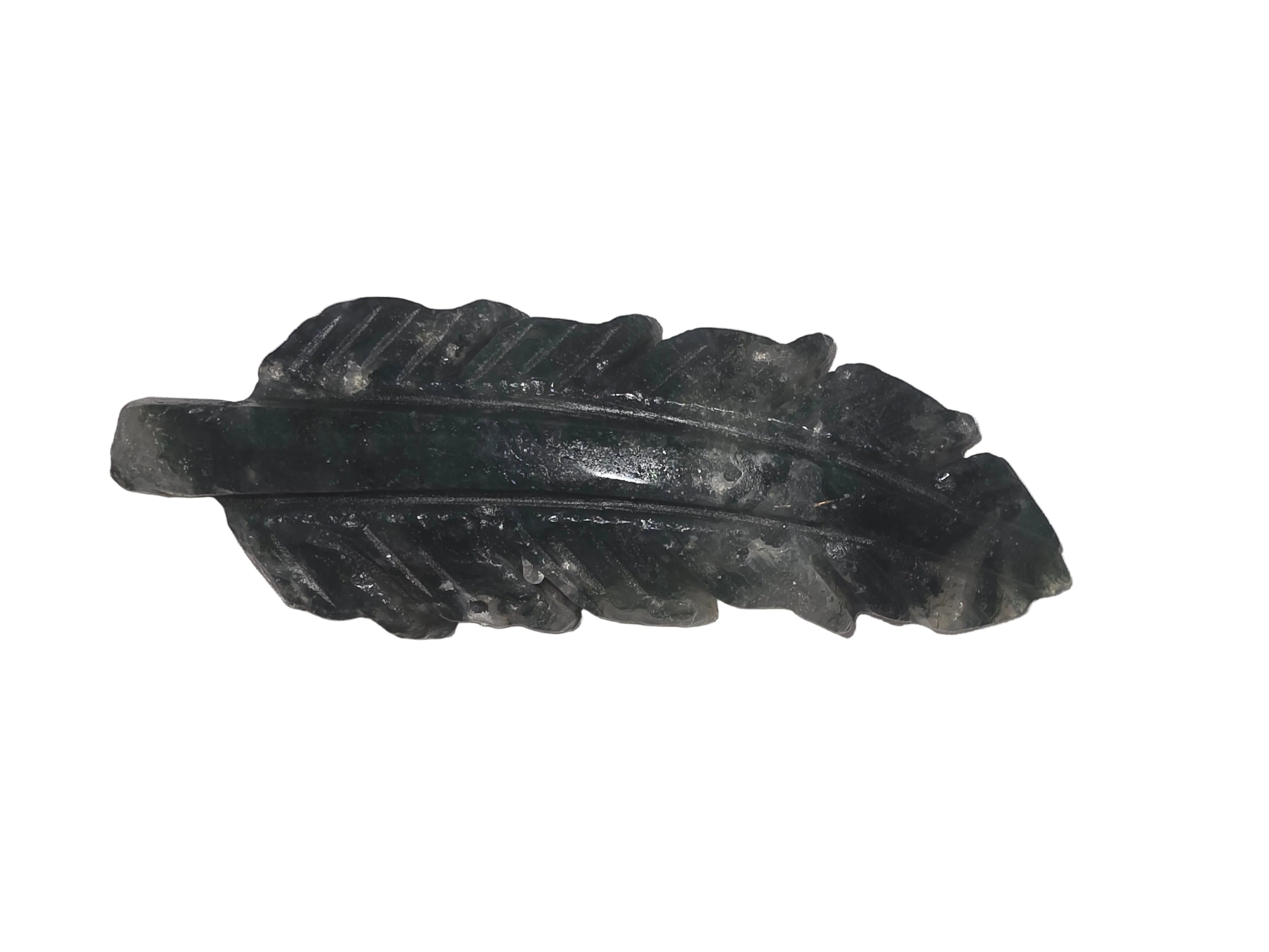 Moss Agate Feather Crystal