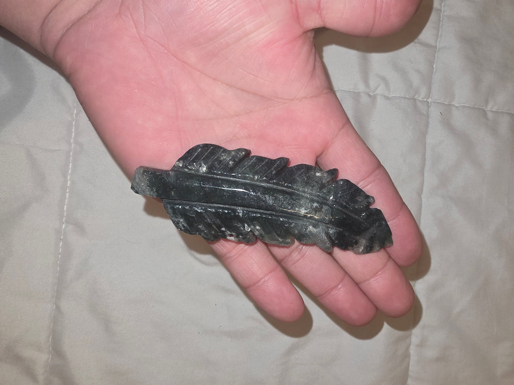 Moss Agate Feather Crystal