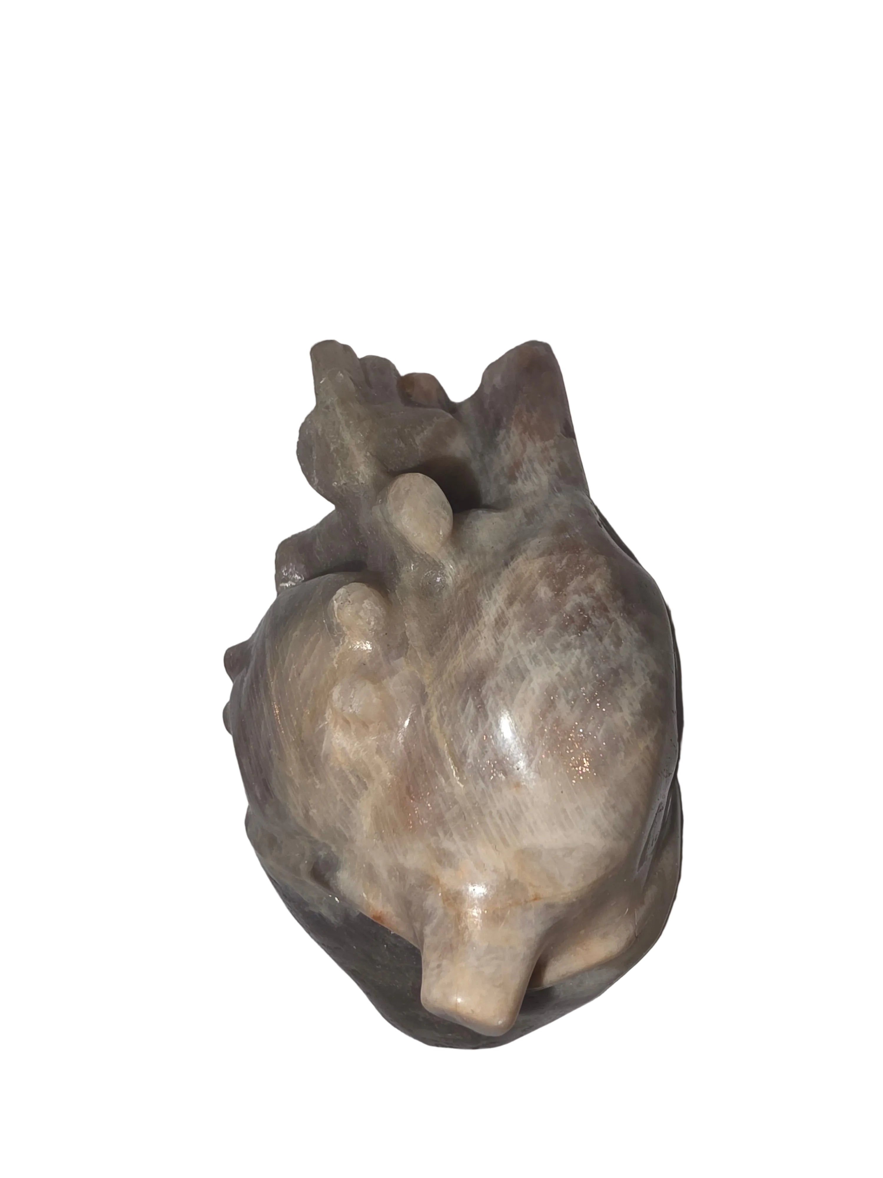 Black Moonstone Heart Sculpture