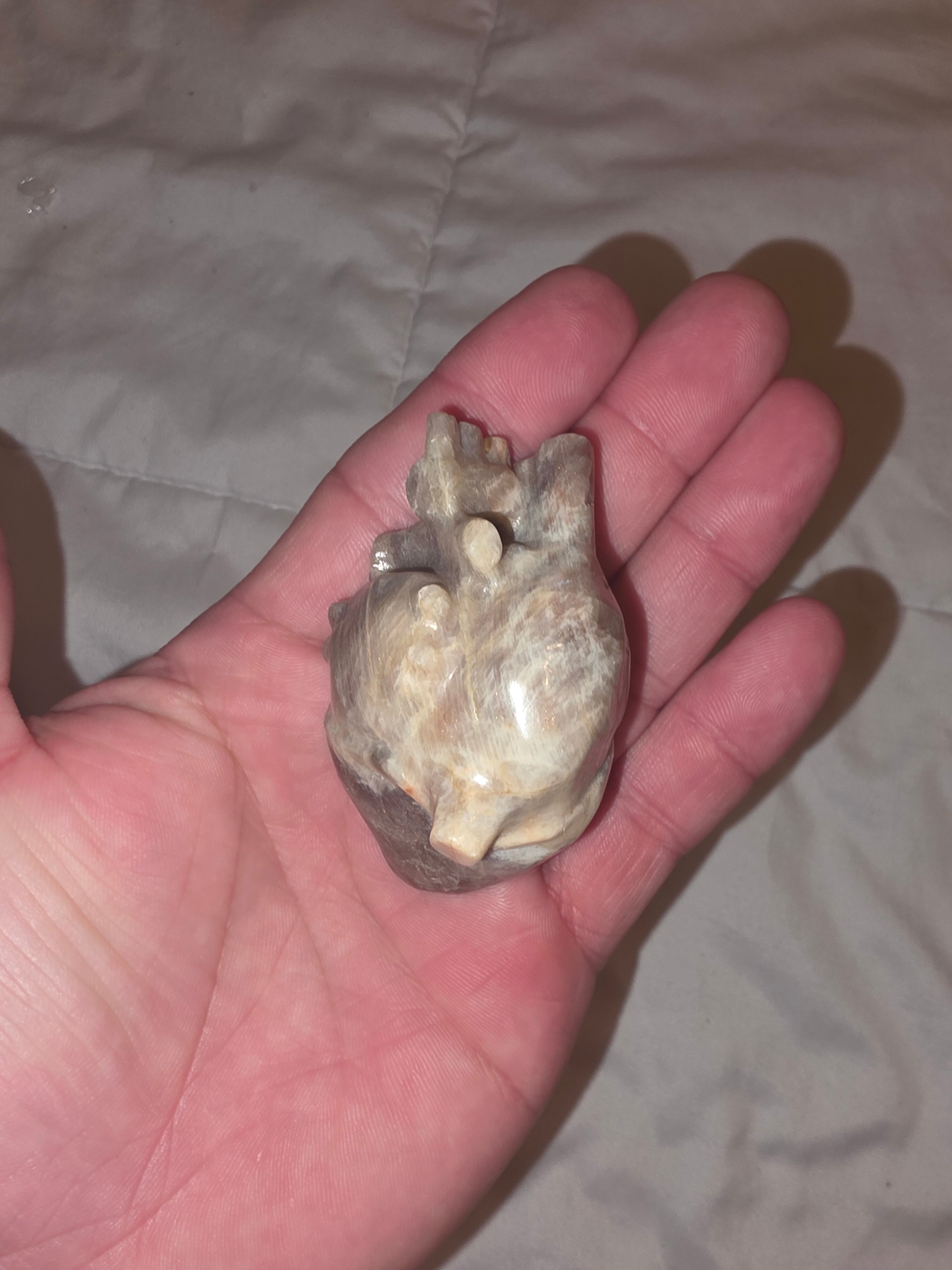 Black Moonstone Heart Sculpture