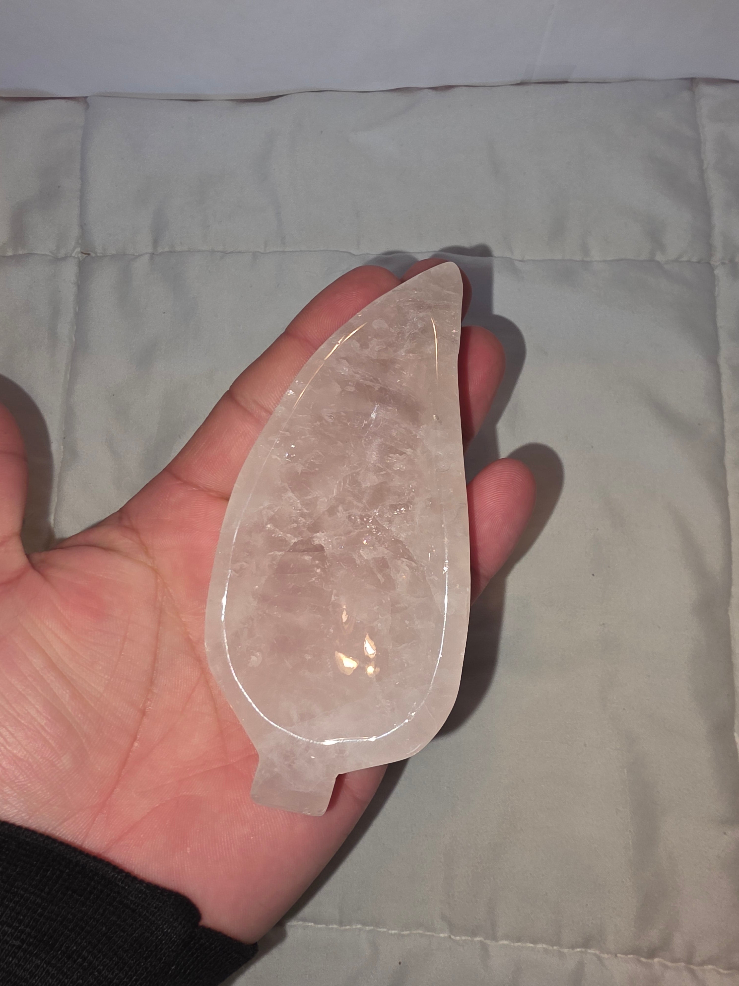 Rose Quartz Leaf Jewelry Bowl