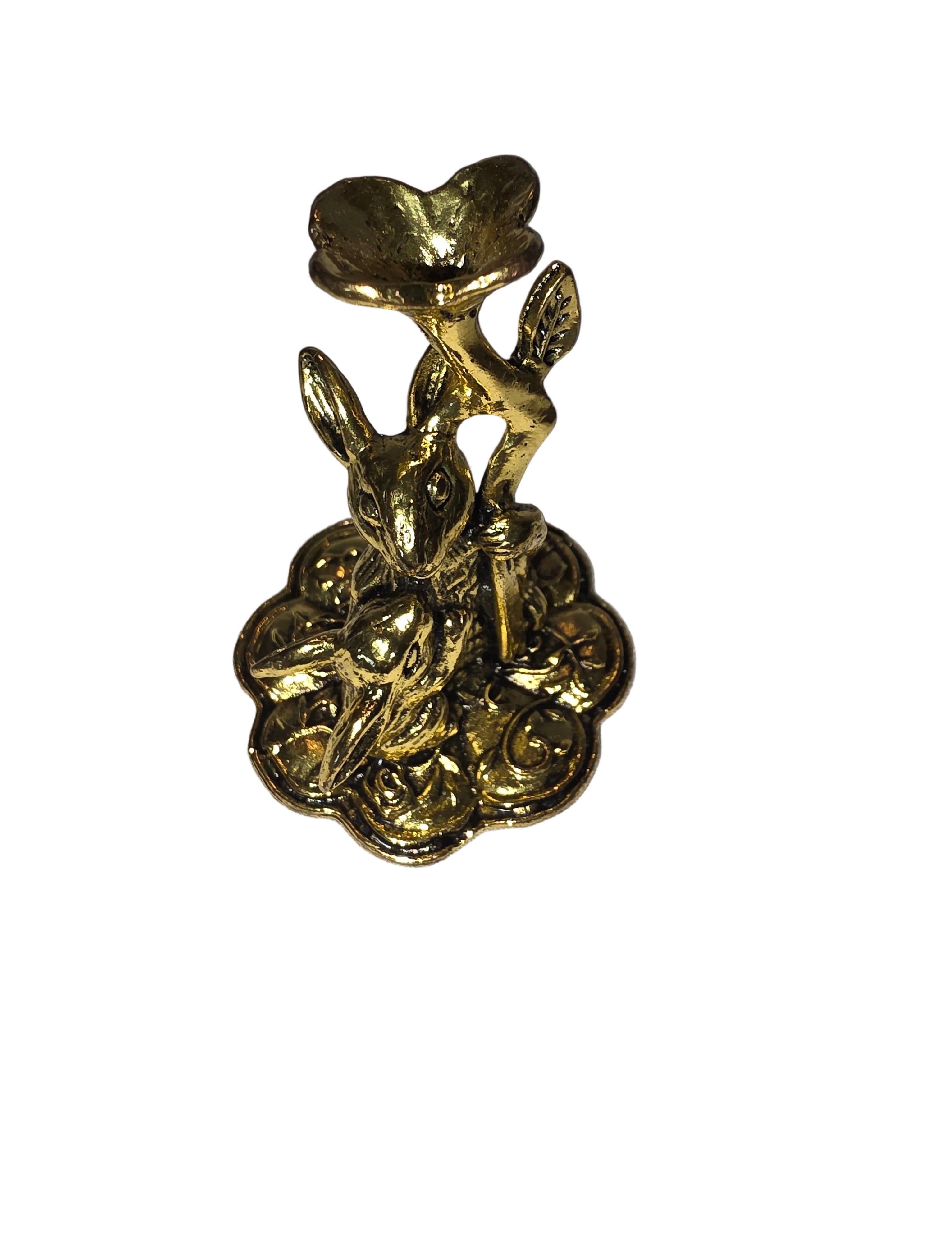 Brass Rabbit Sphere Holder