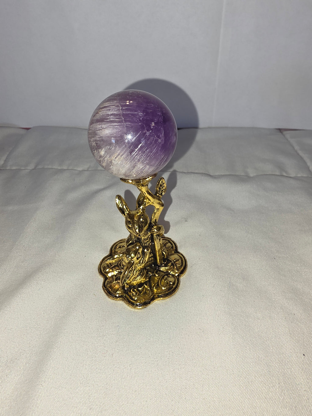 Brass Rabbit Sphere Holder