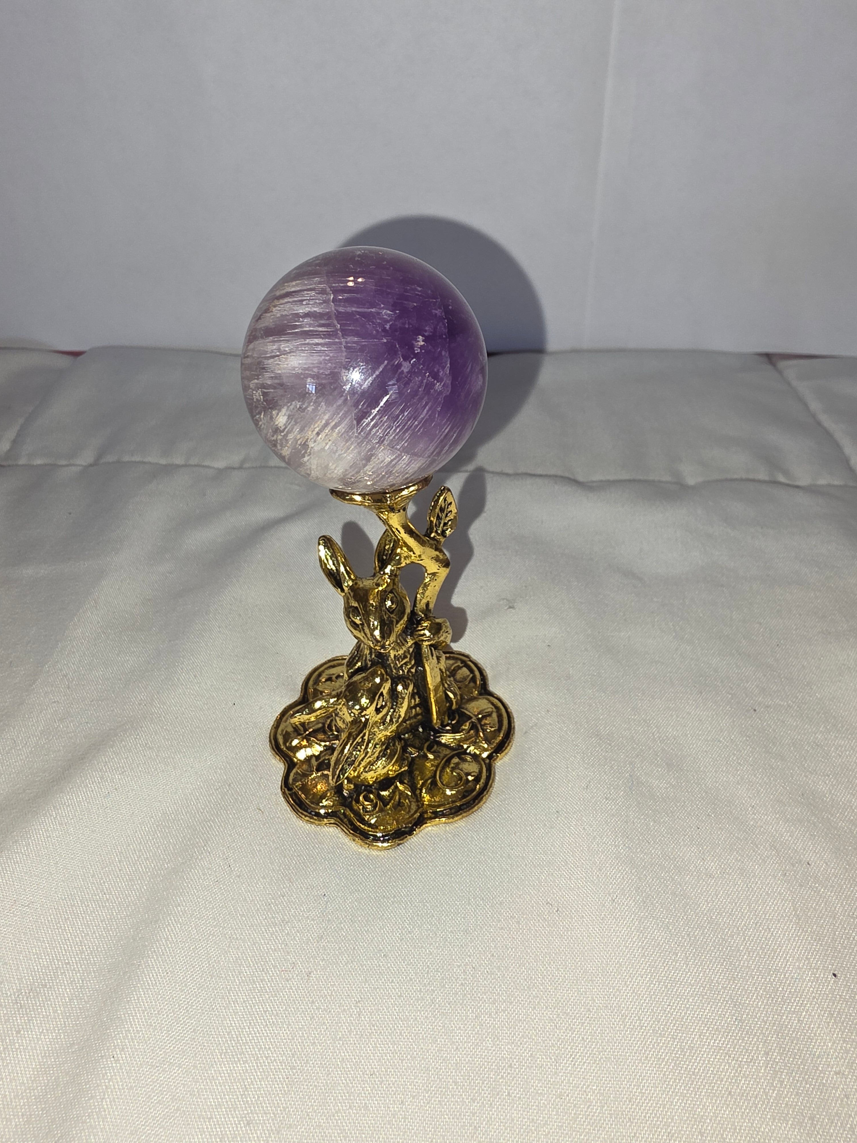 Brass Rabbit Sphere Holder