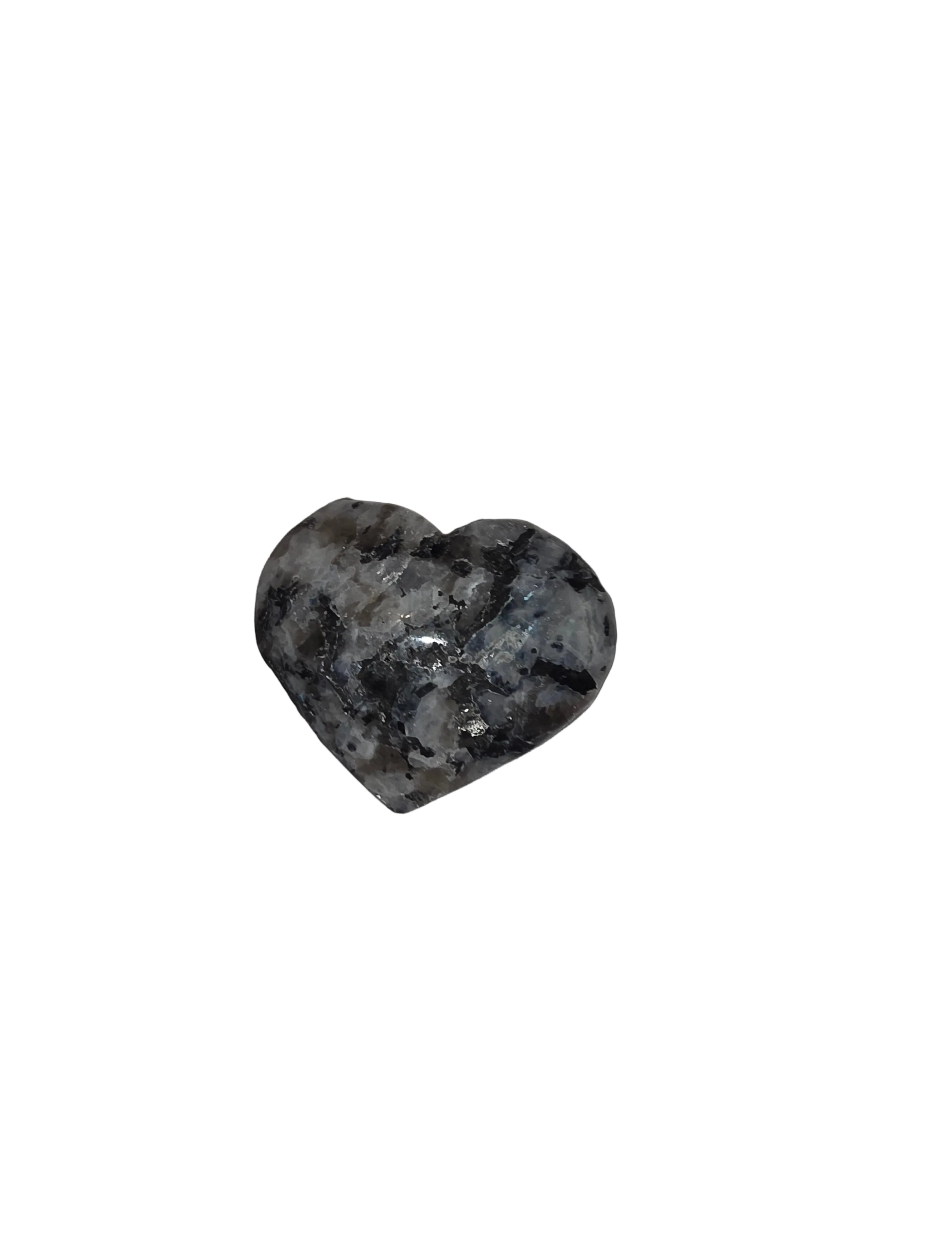 Larvakite Heart Palm Stone