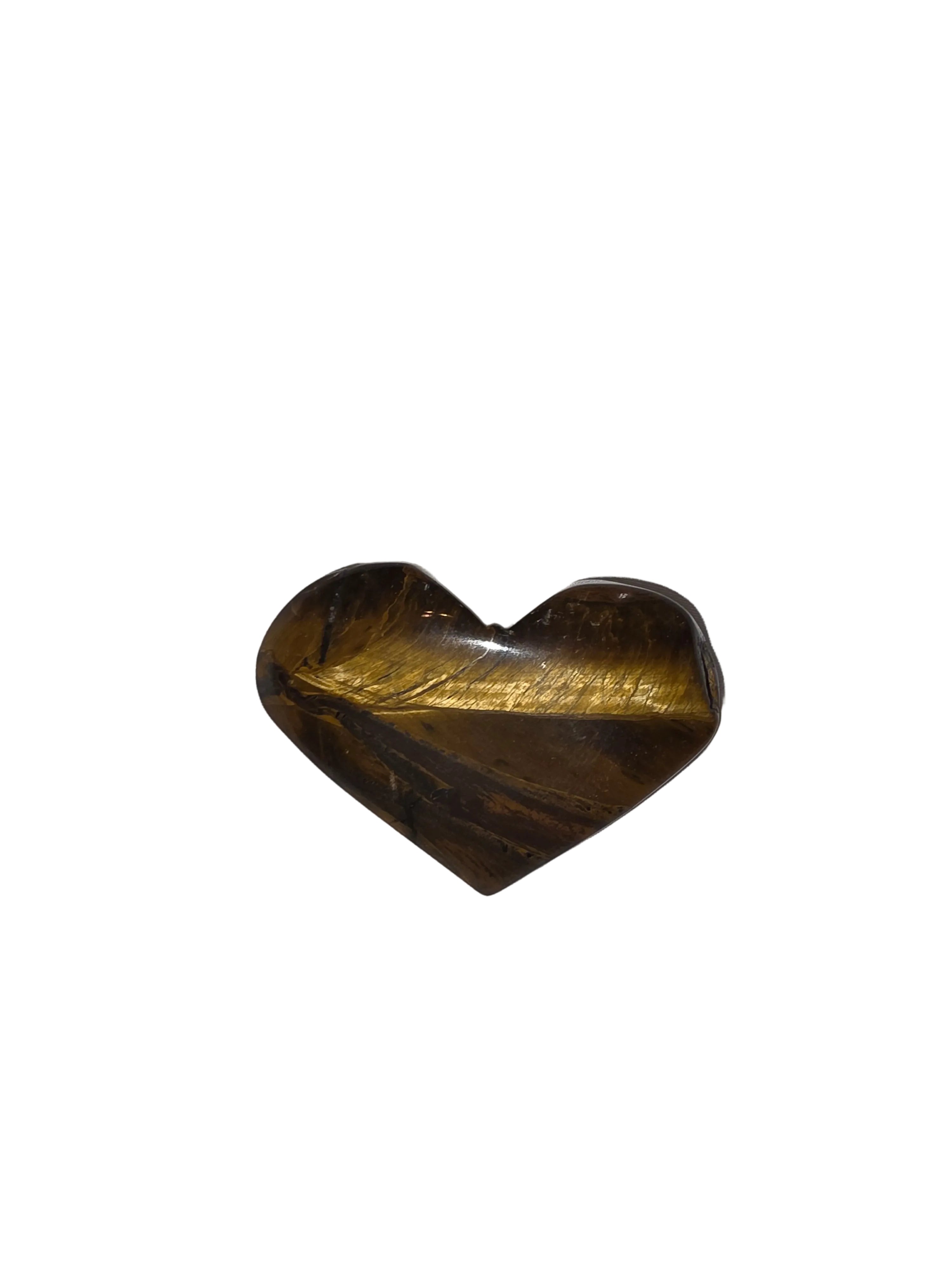 Tigers Eye Heart Palm Stone