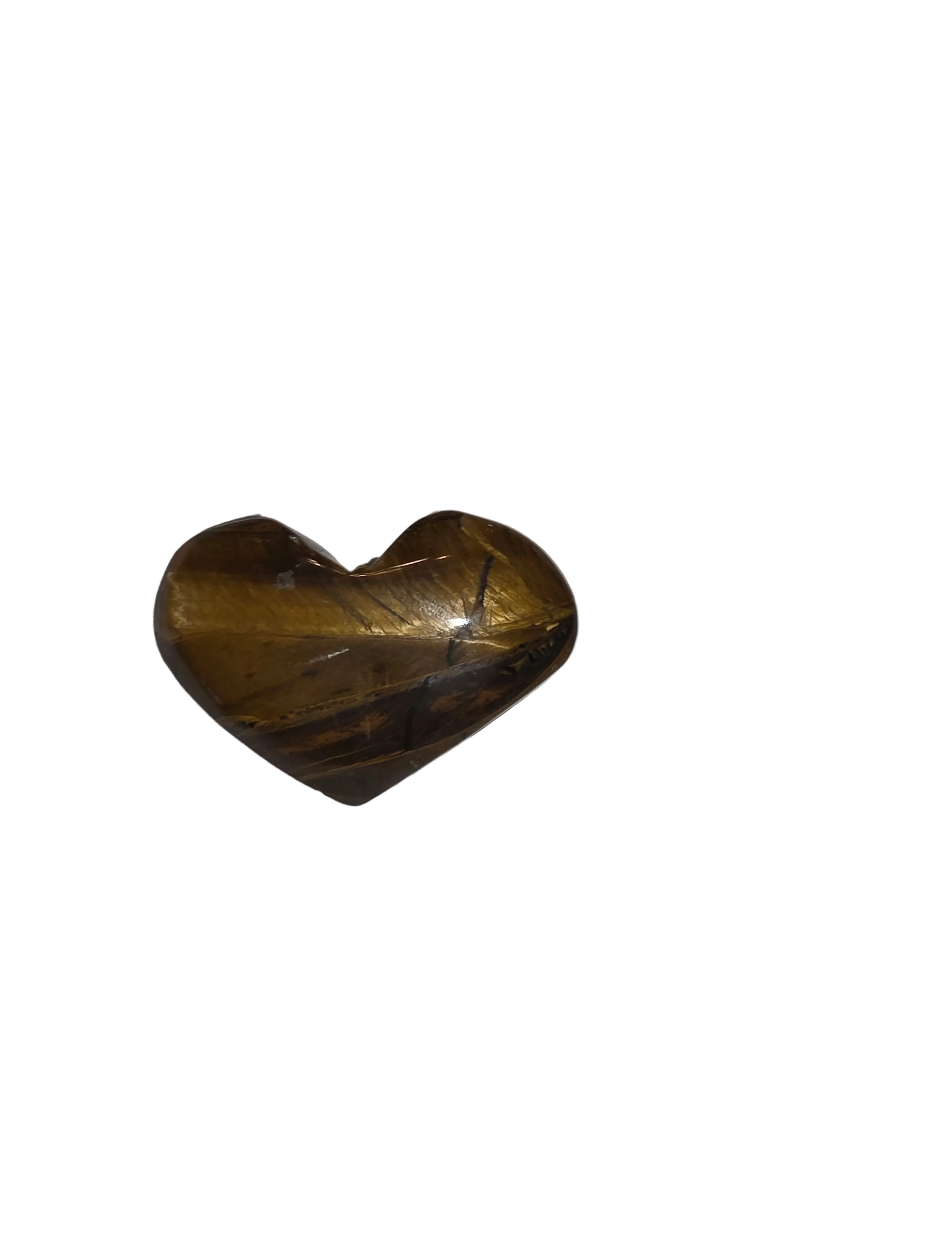 Tigers Eye Heart Palm Stone