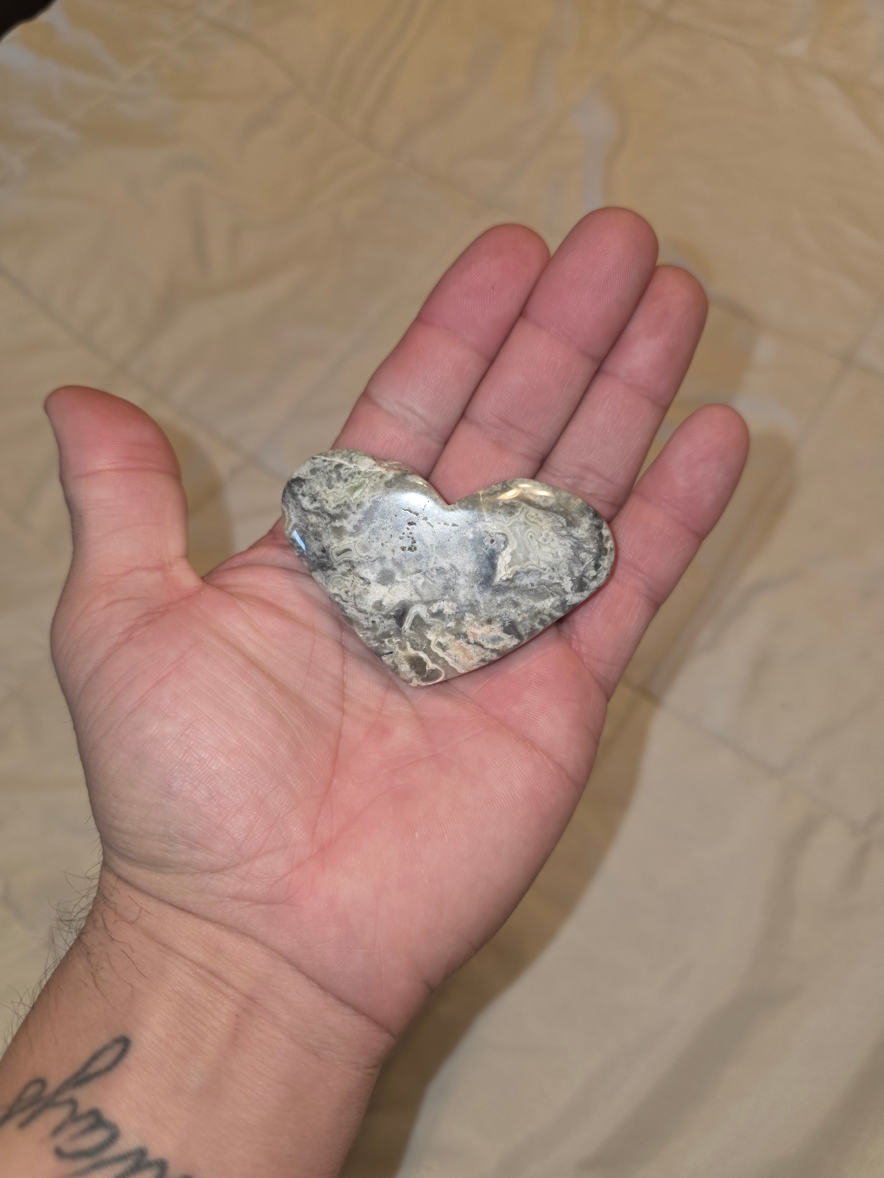 Ocean Jasper Heart Palm Stone