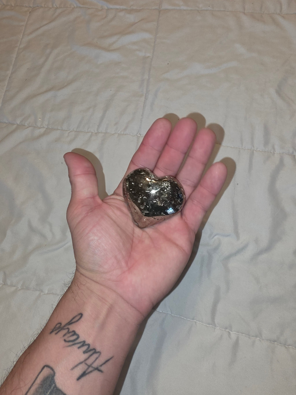 Pyrite Heart Palm Stone
