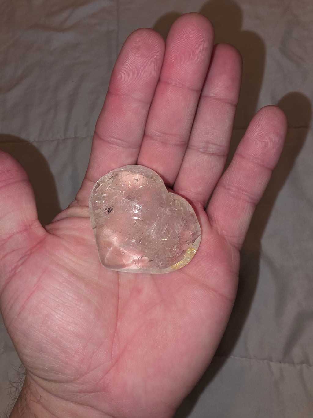Clear Quartz Heart Palm Stone
