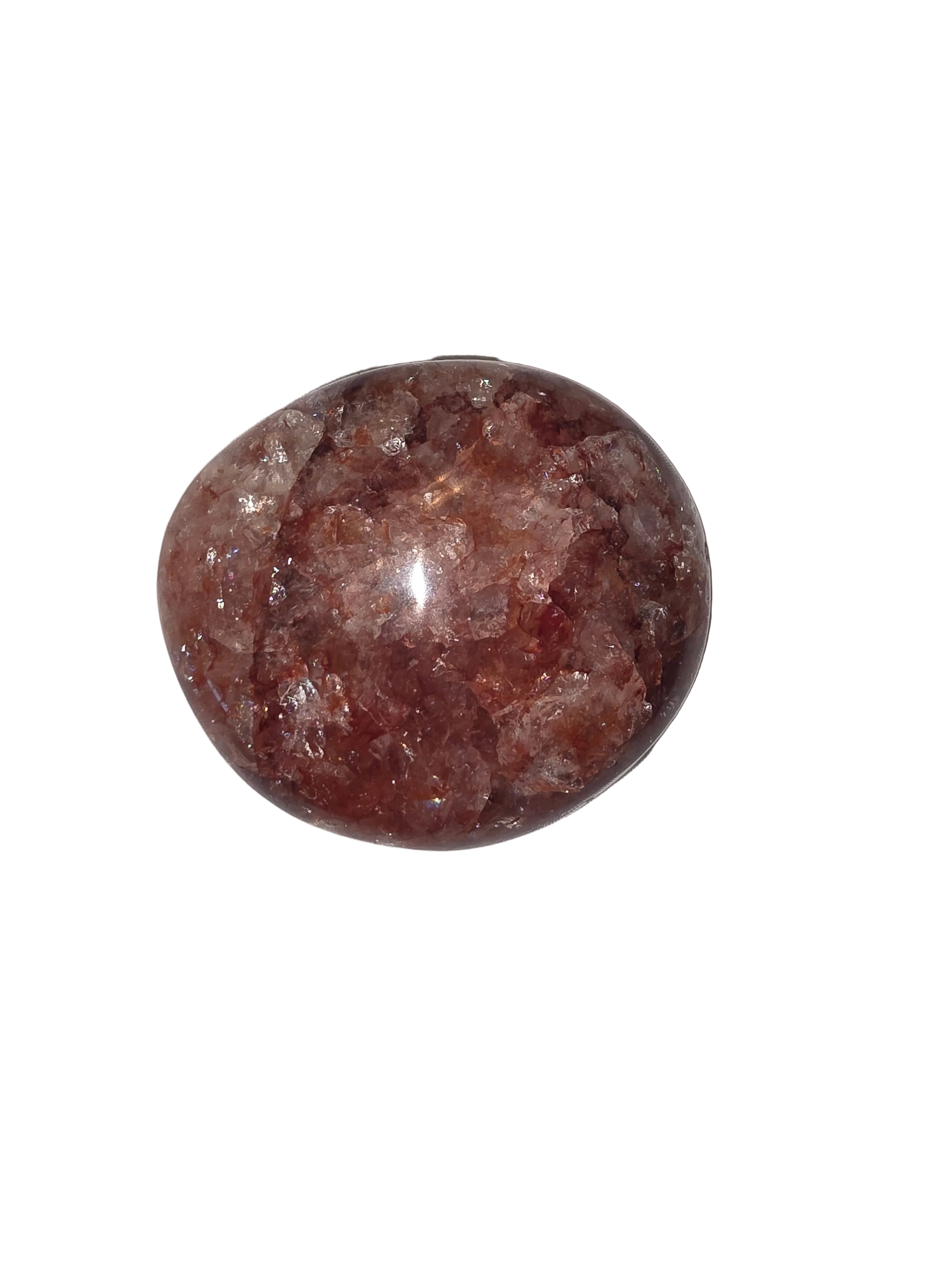Red Fire Quartz Palm Stone