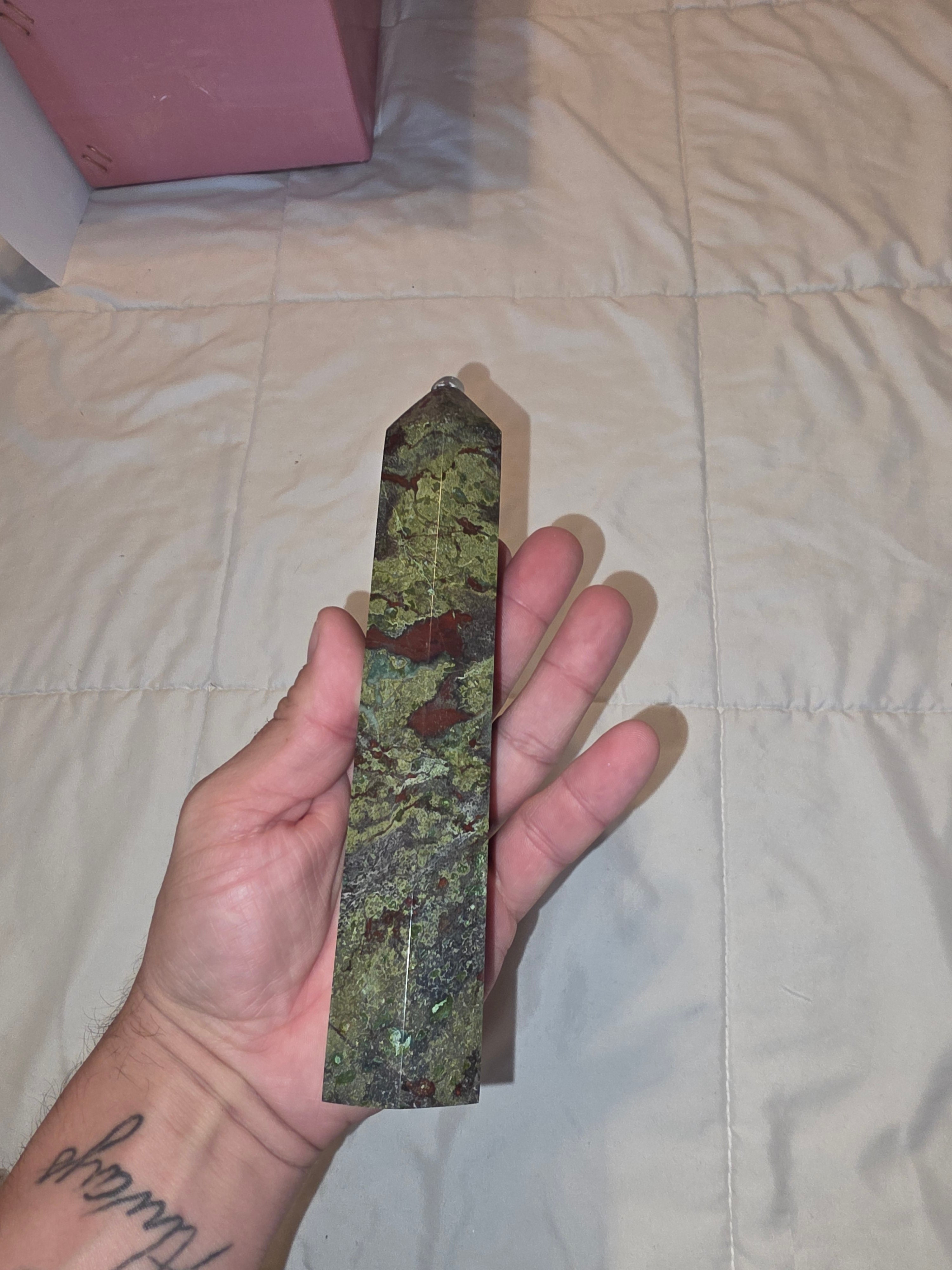 8" Dragon Bloodstone Tower