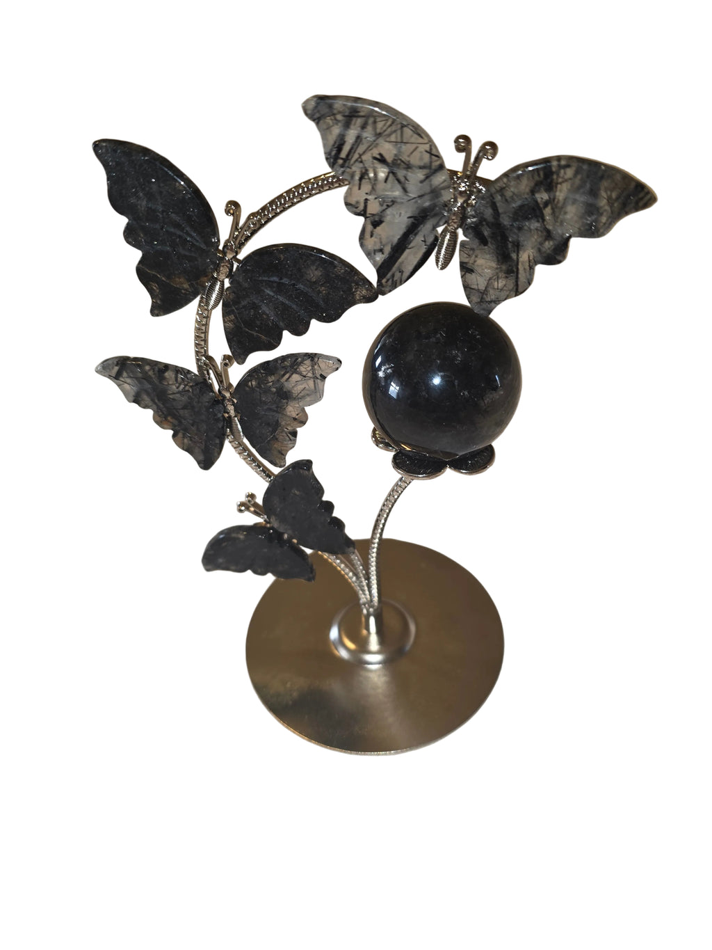 Black Tourmaline Butterfly Sphere Holder