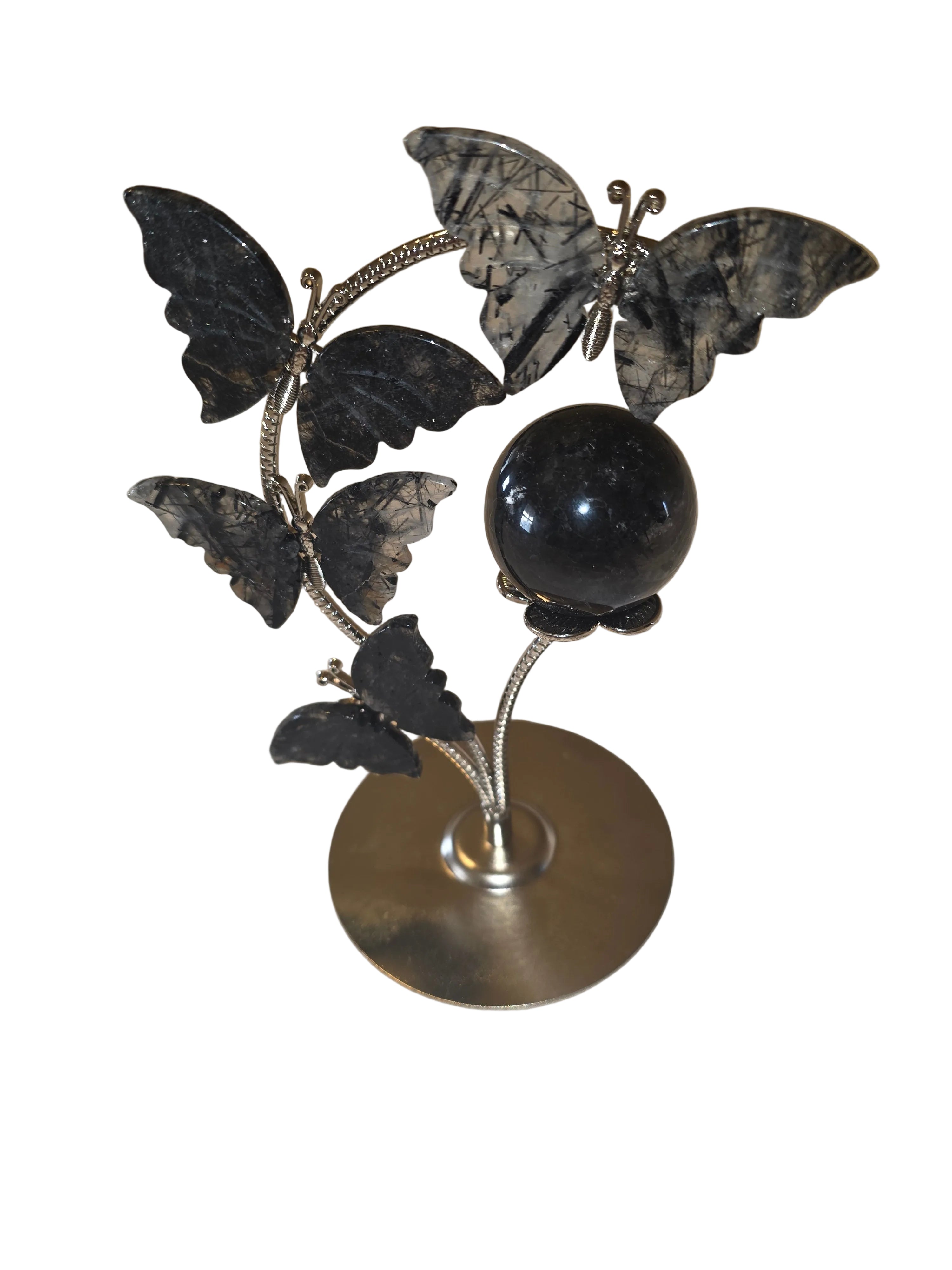 Black Tourmaline Butterfly Sphere Holder