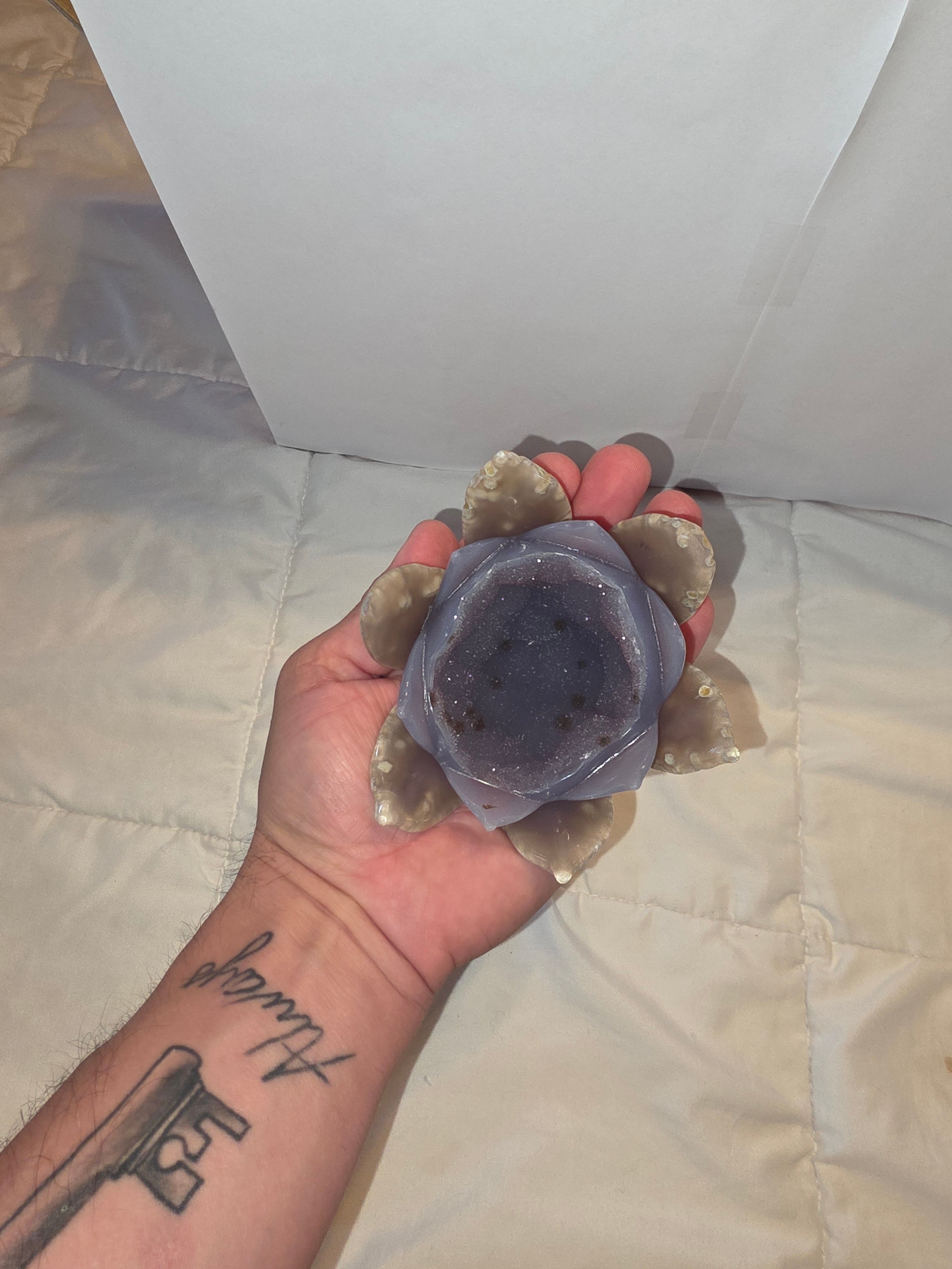 Druzy Agate Lotus Crystal
