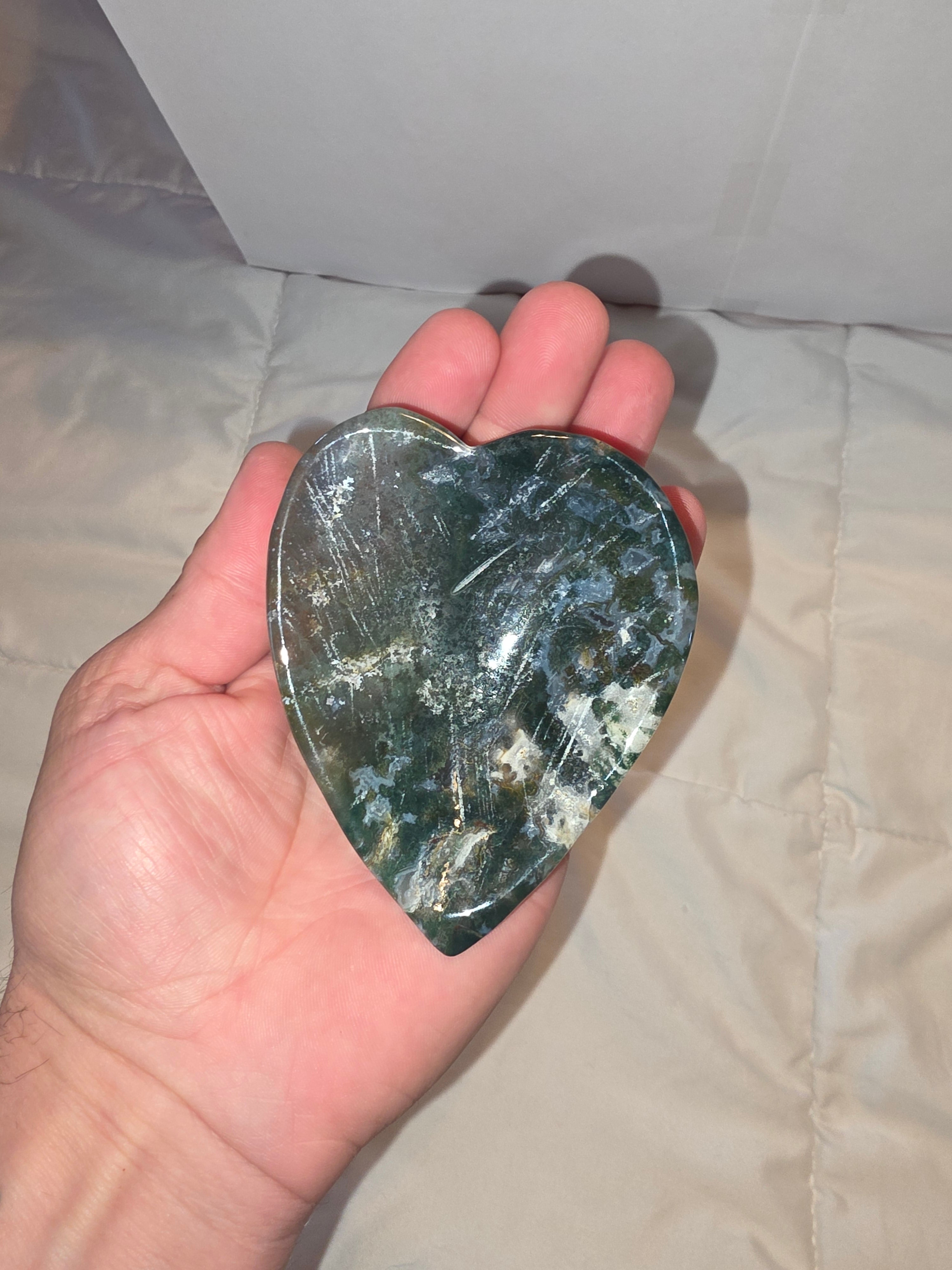 Green Jasper Jewelry/Crystal Heart Bowl