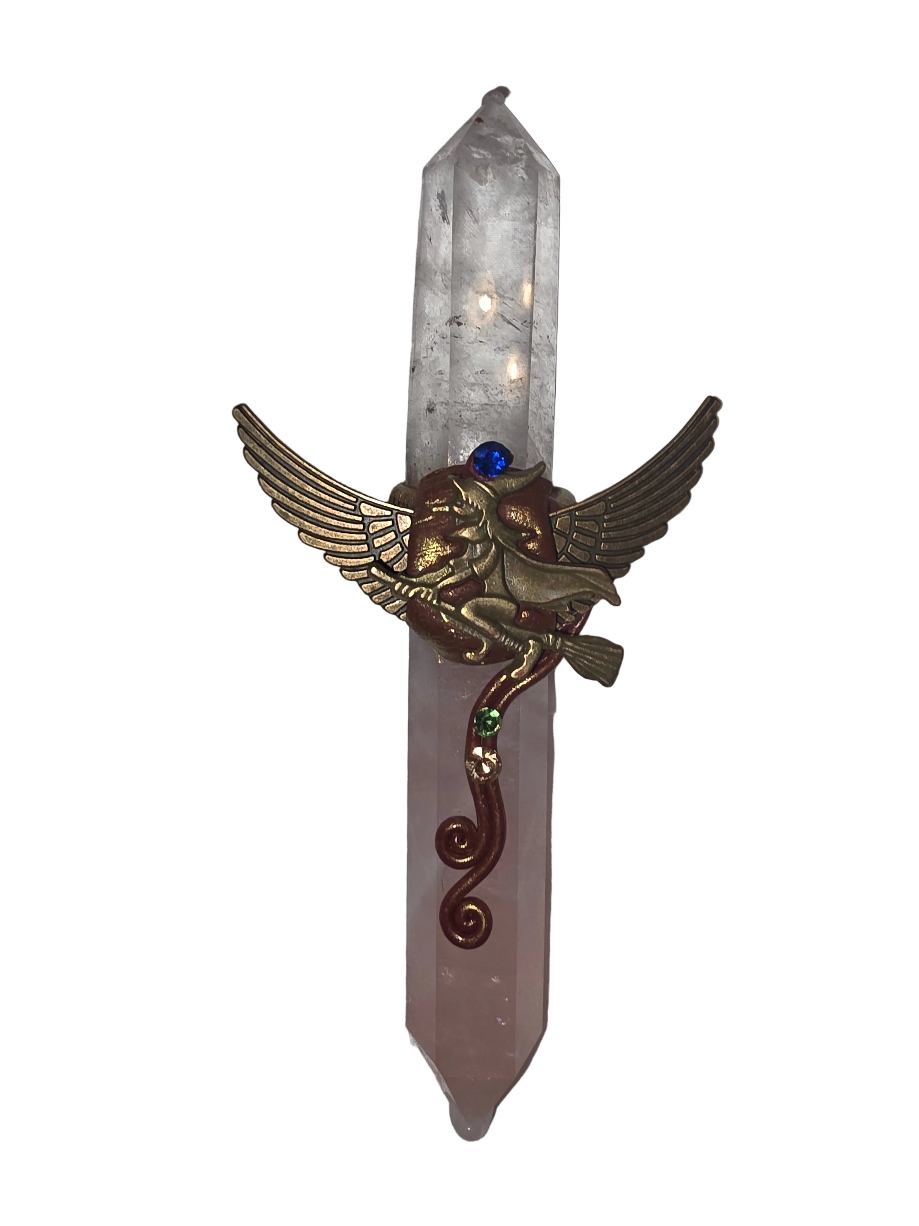 Clear Quartz/Amethyst Witch Crystal Wand