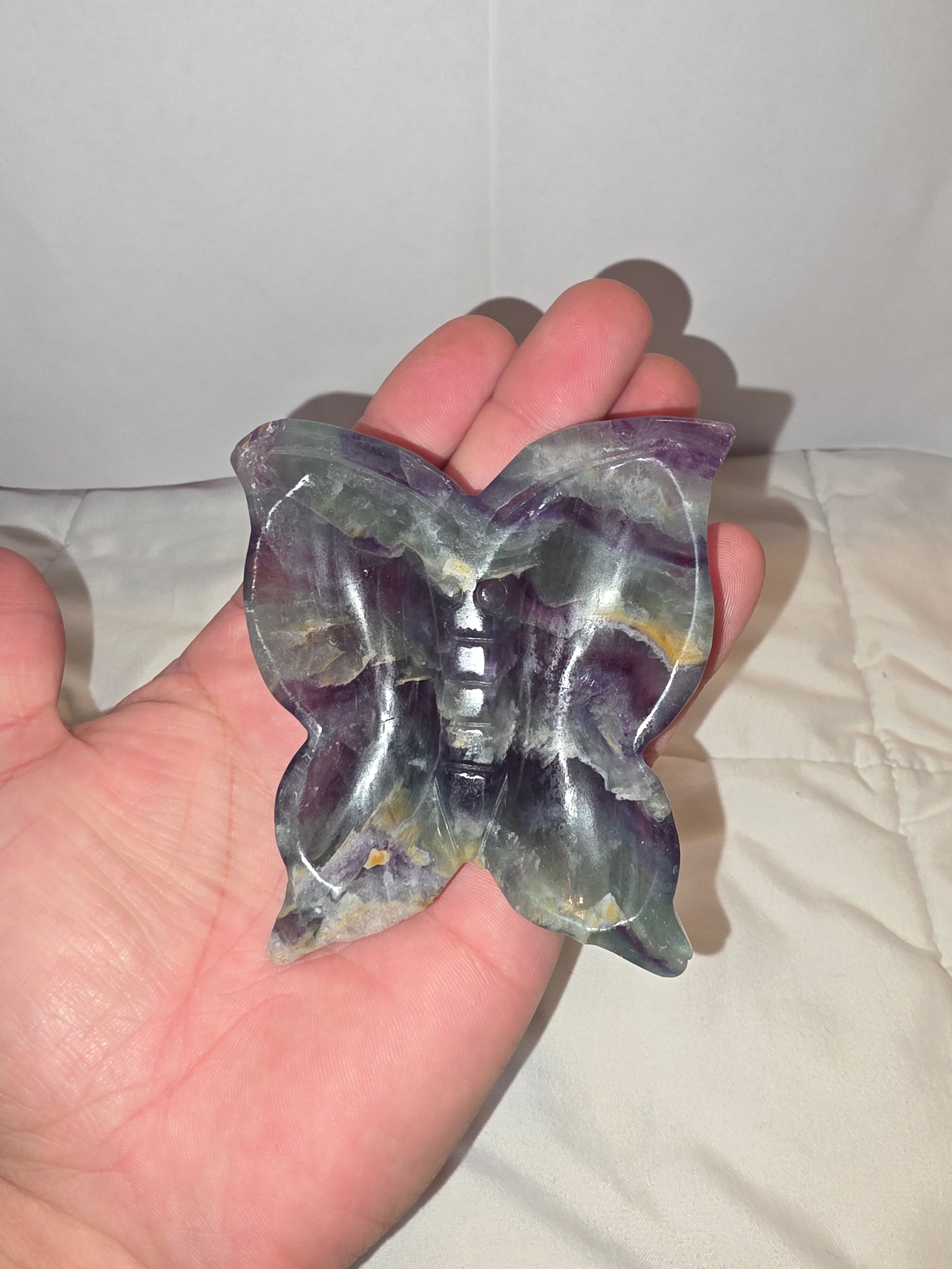 Rainbow Fluorite Butterfly Jewelry/Crystal Bowl
