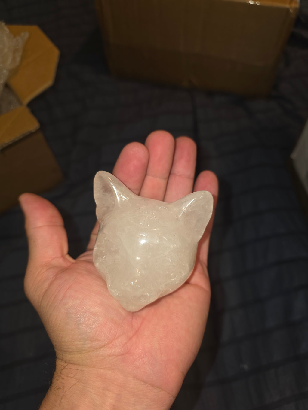 Milky Quartz Healing Cat