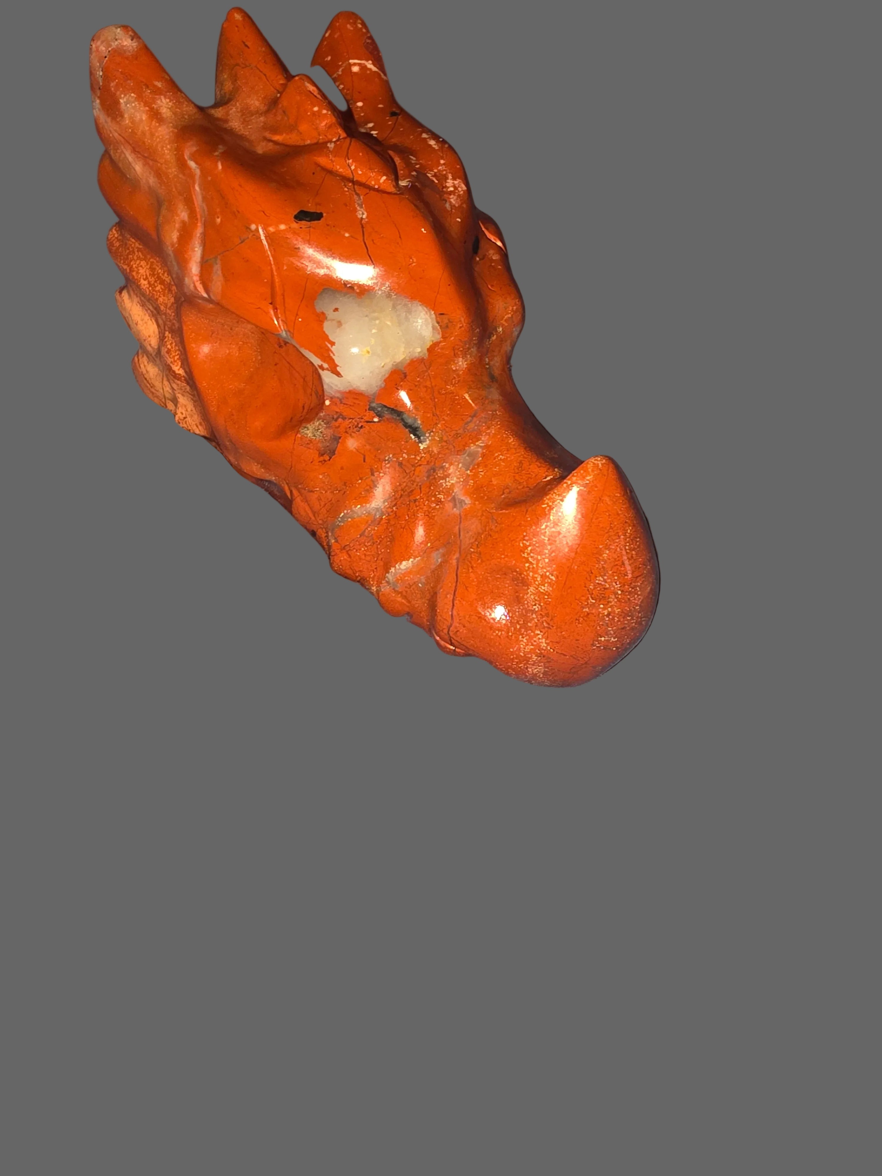 Red Jasper Dragon Skull
