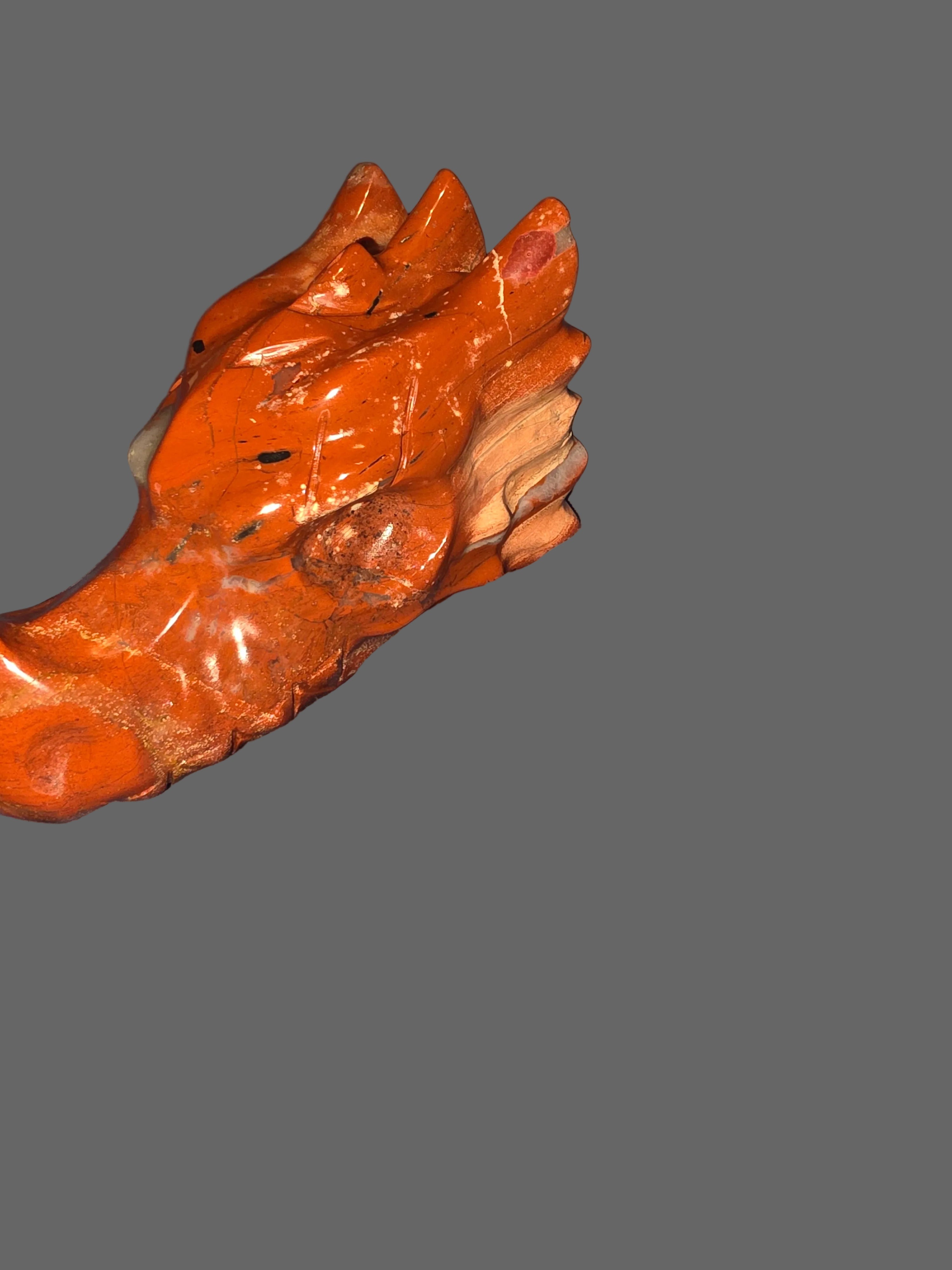 Red Jasper Dragon Skull
