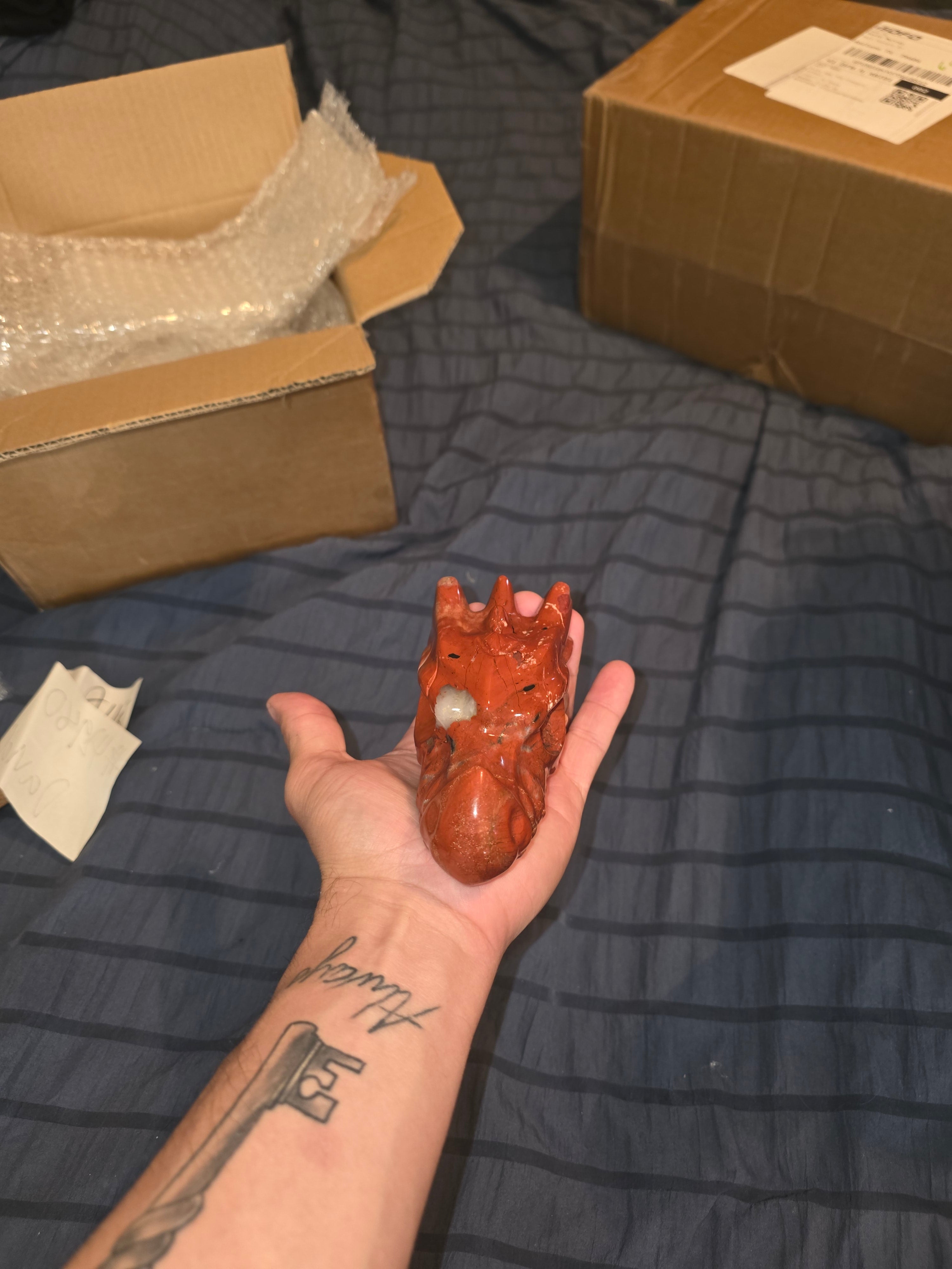 Red Jasper Dragon Skull