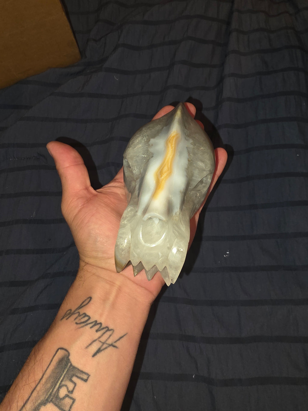 Saber-tooth Tiger Banded Agate Skull