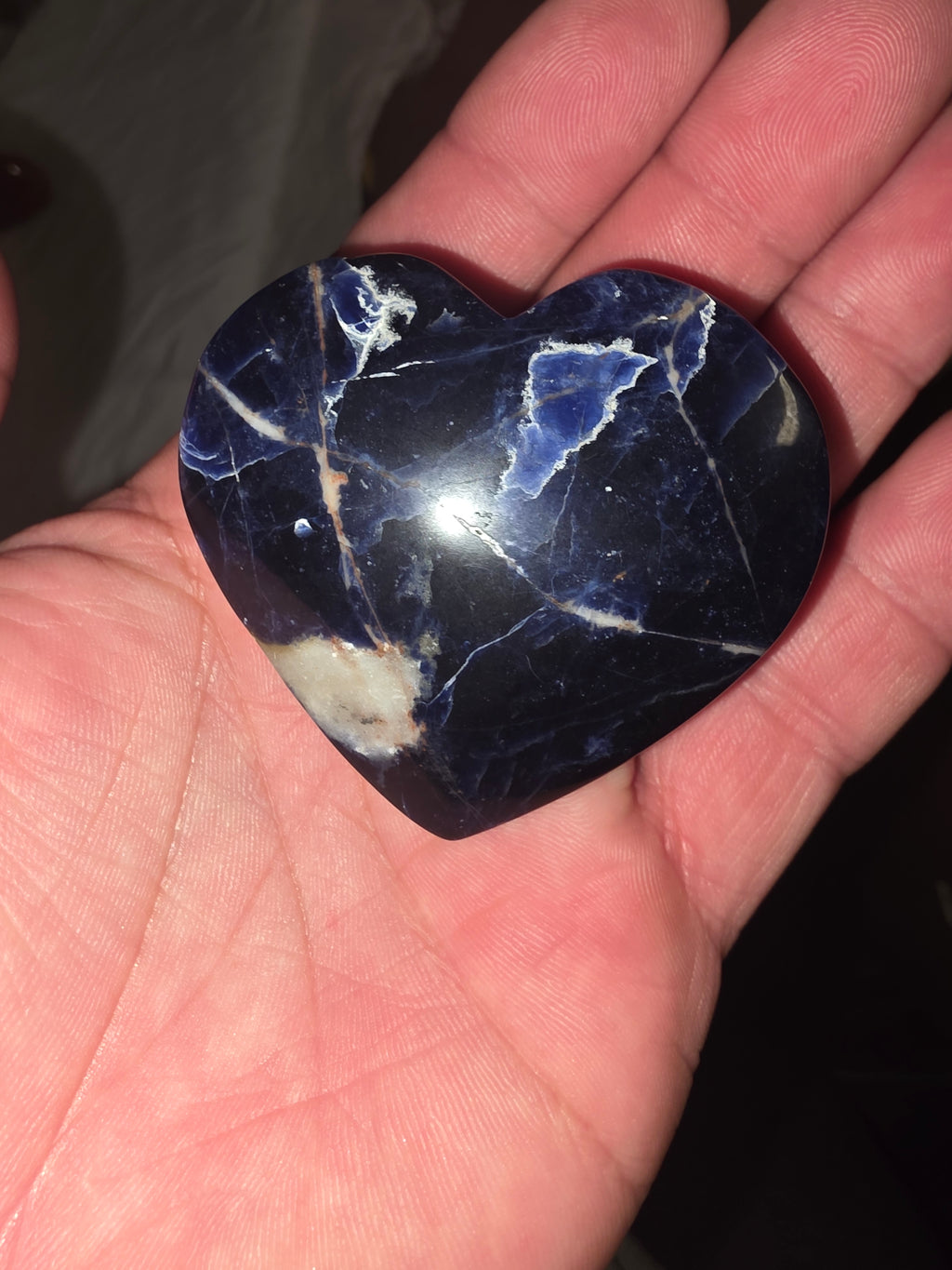 Sunset Sodalite Heart Palm Stone