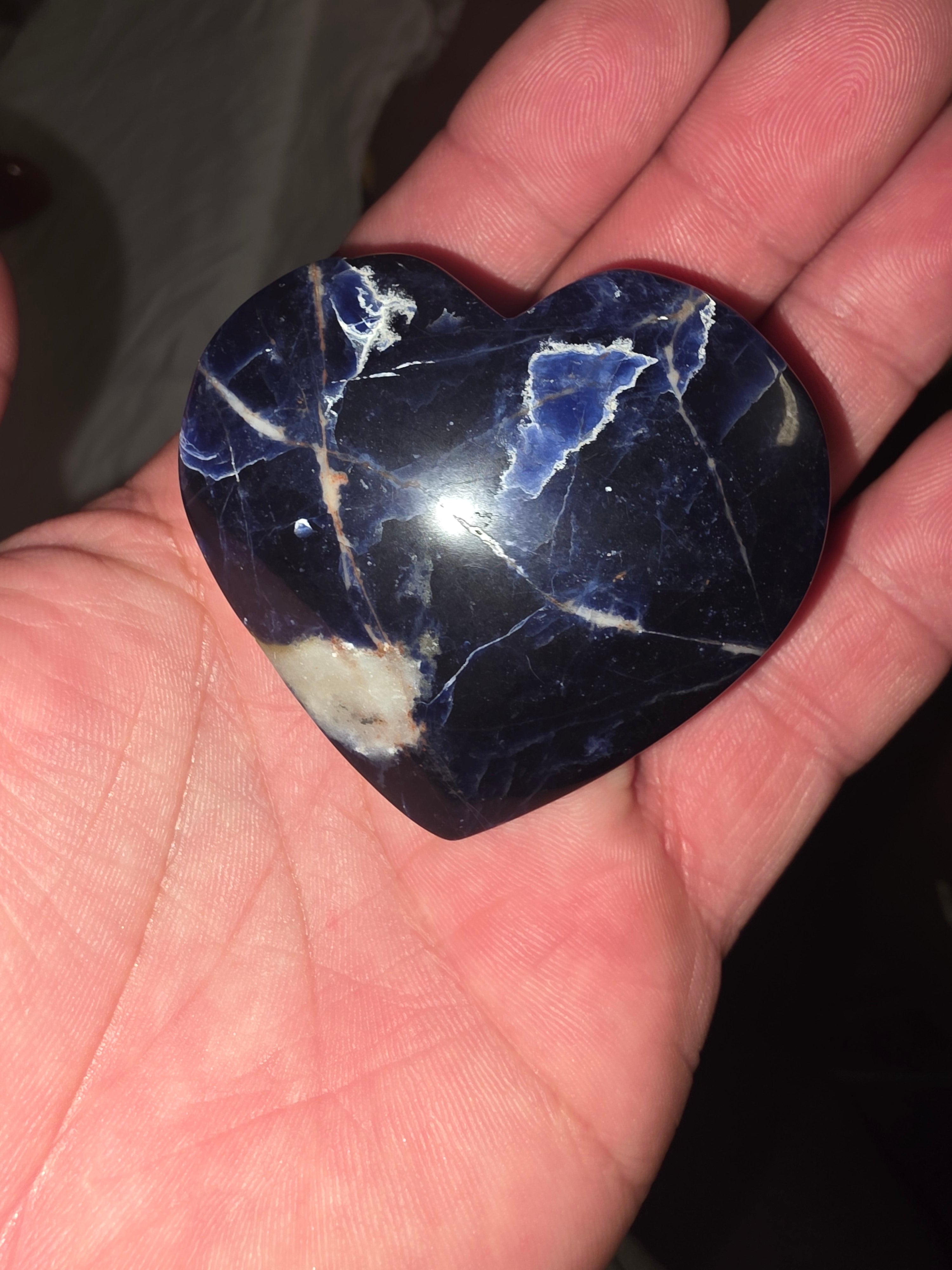 Sunset Sodalite Heart Palm Stone