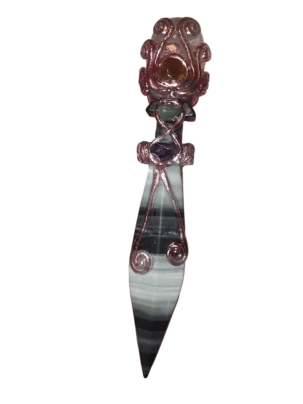 Zebra Calcite Ceremonial Altar Knife