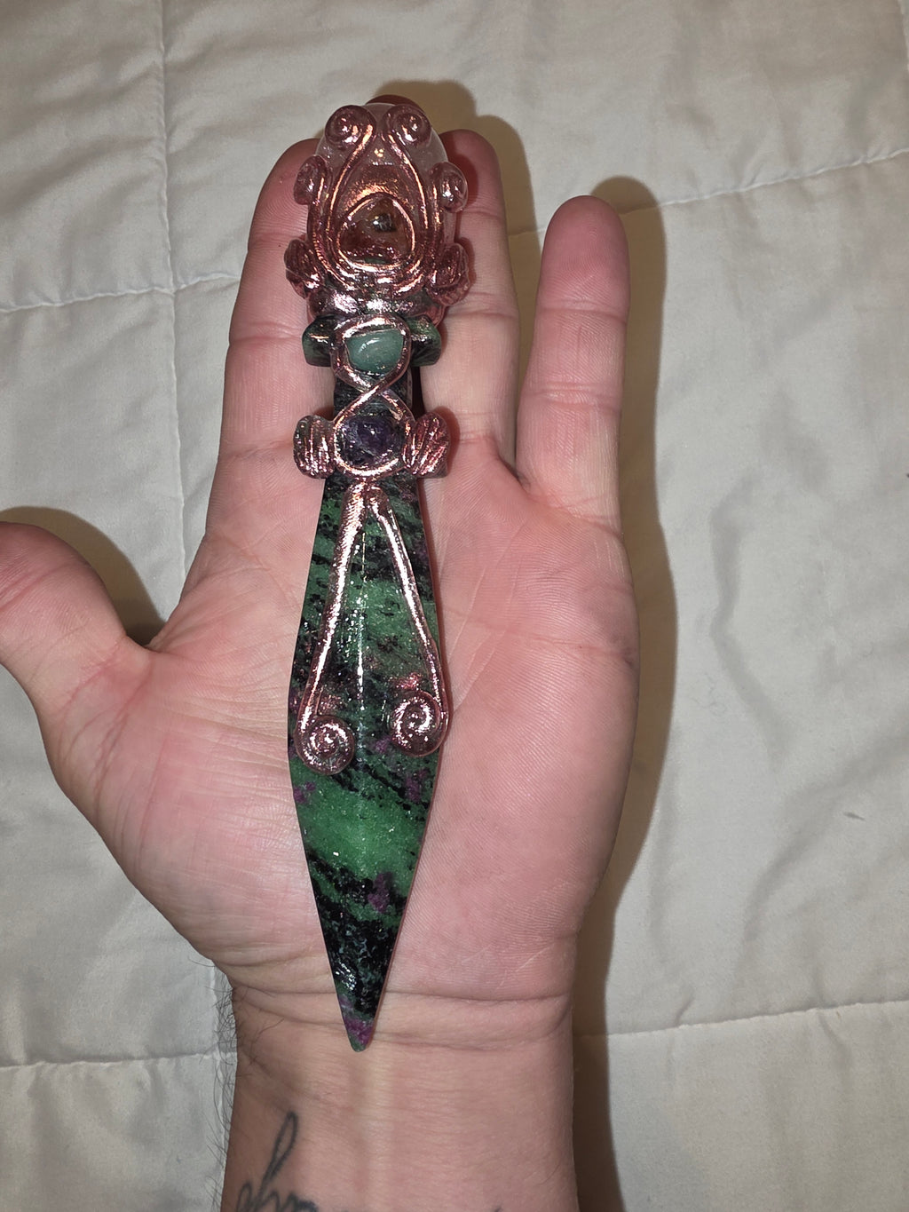 Ruby Zoisite Ceremonial Altar Knife
